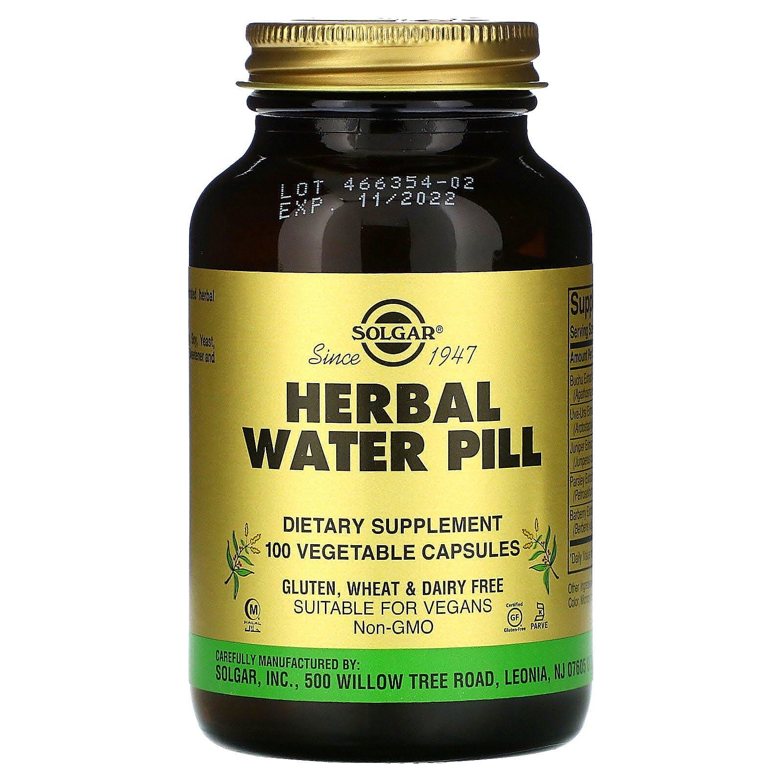 Solgar, Píldora acuosa herbal, 100 cápsulas vegetales