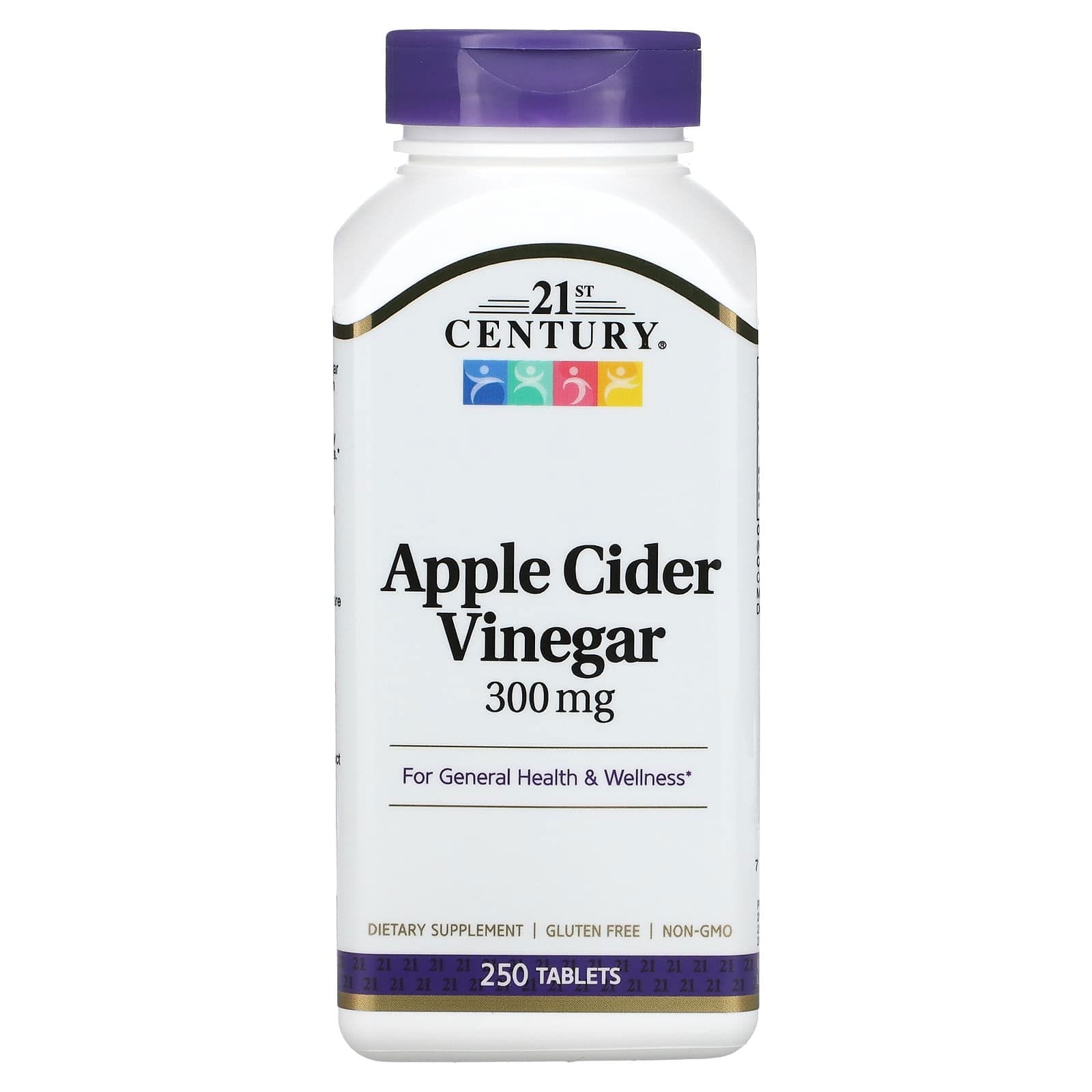 21st Century, vinagre de manzana 300 mg, 250 comprimidos
