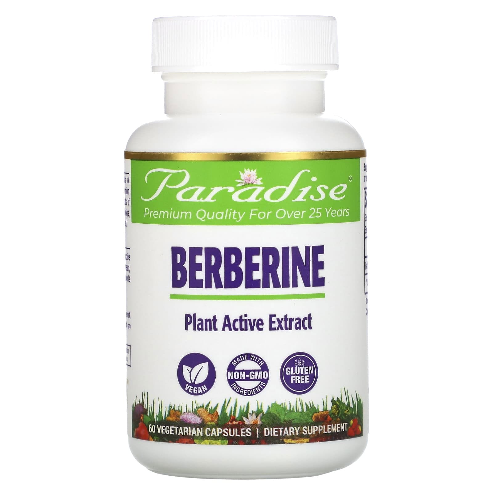 Paradise Herbs, Berberina, 60 cápsulas vegetales