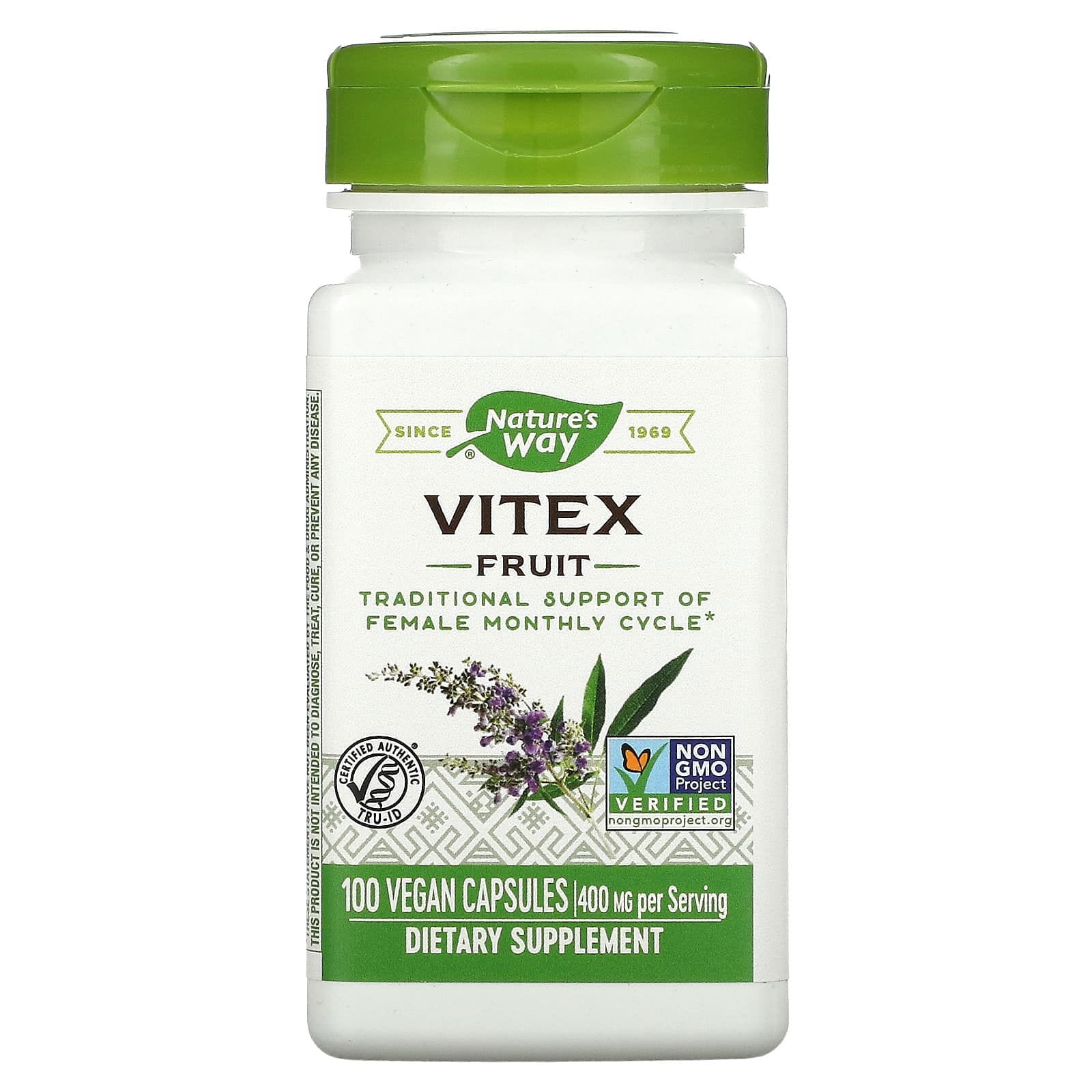 Nature's Way, Fruto de Vitex, 400 mg, 100 cápsulas veganas