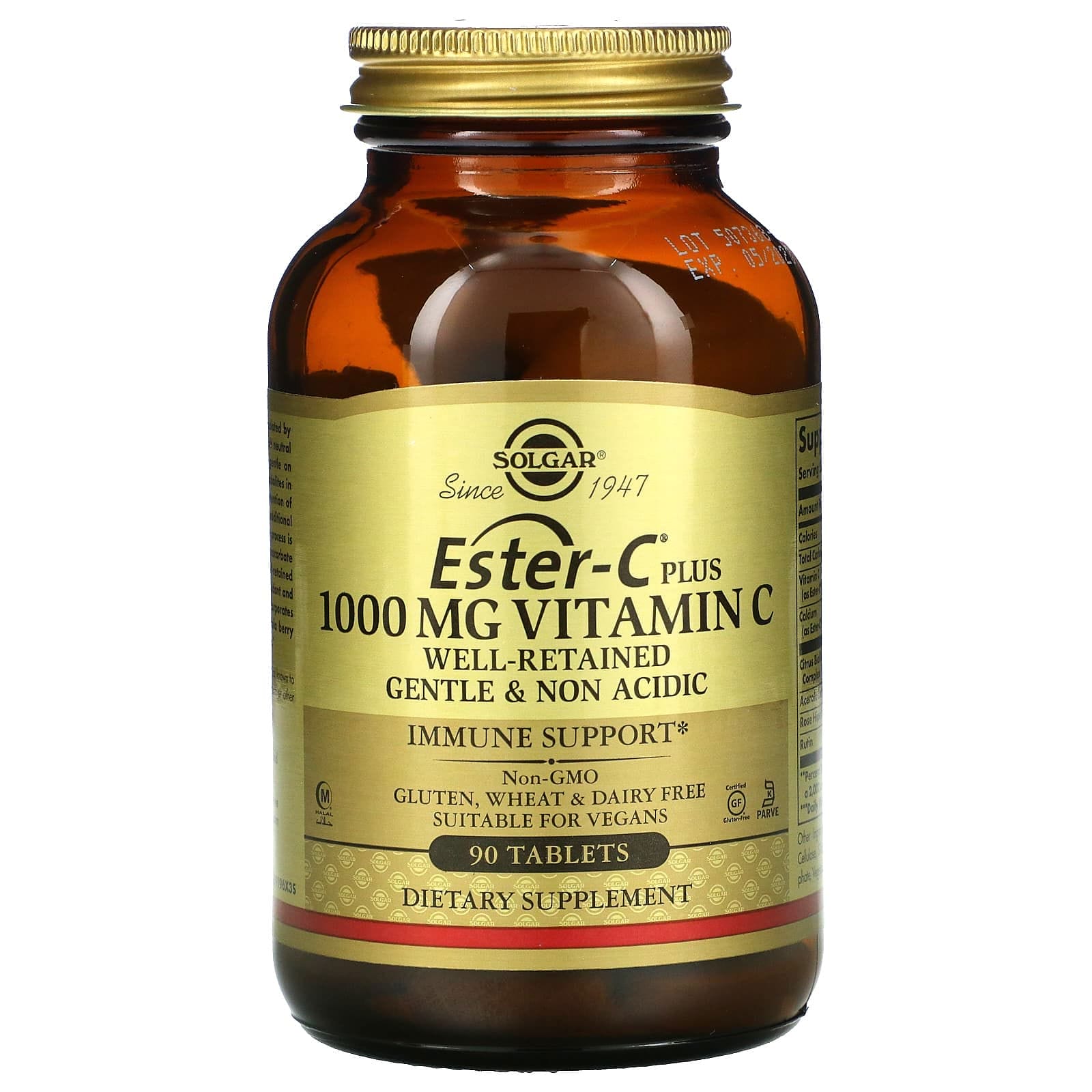 Solgar, Ester-C Plus, Vitamina C, 1000 mg, 90 comprimidos