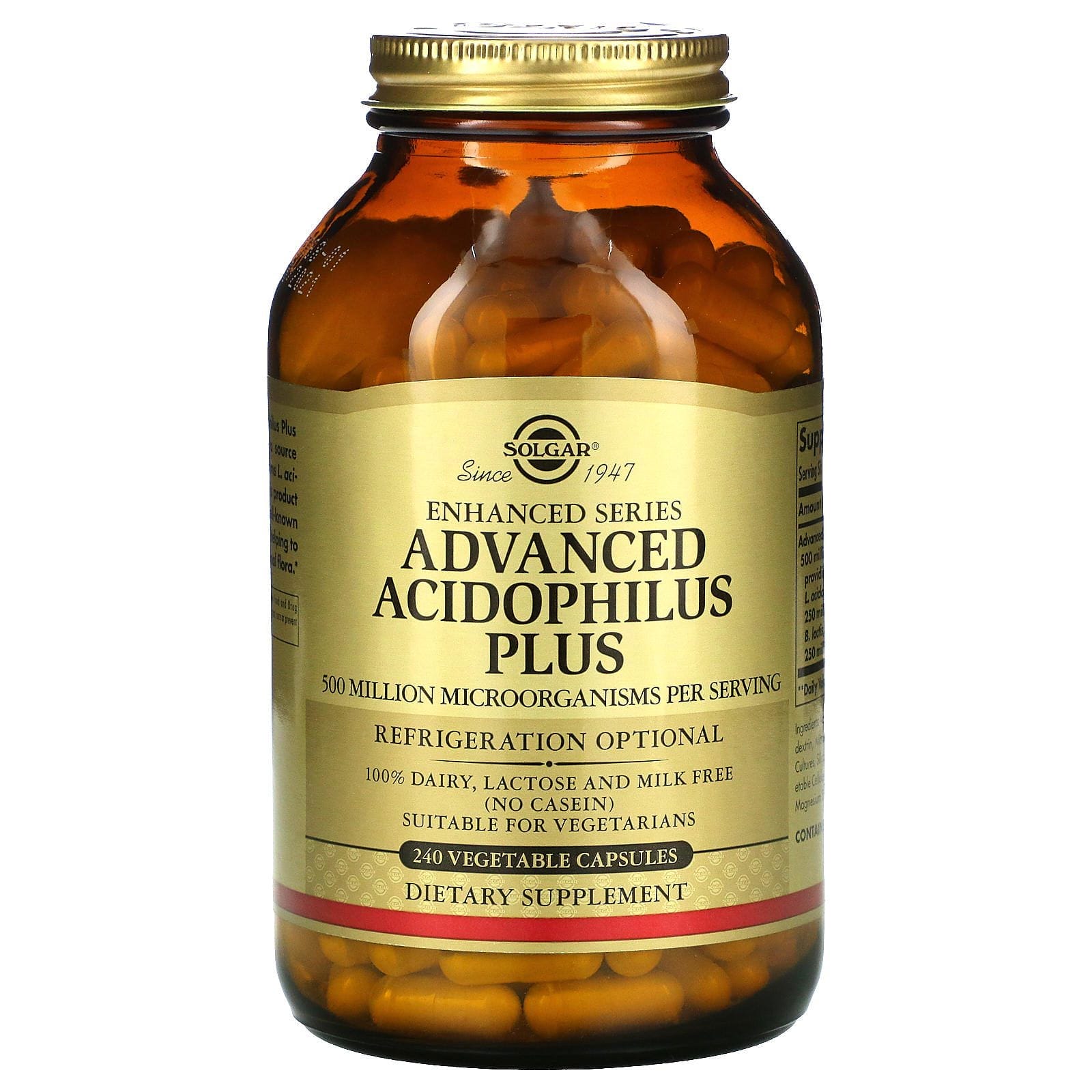 Solgar, Acidophilus Plus Avanzado, 240 Cápsulas Vegetales