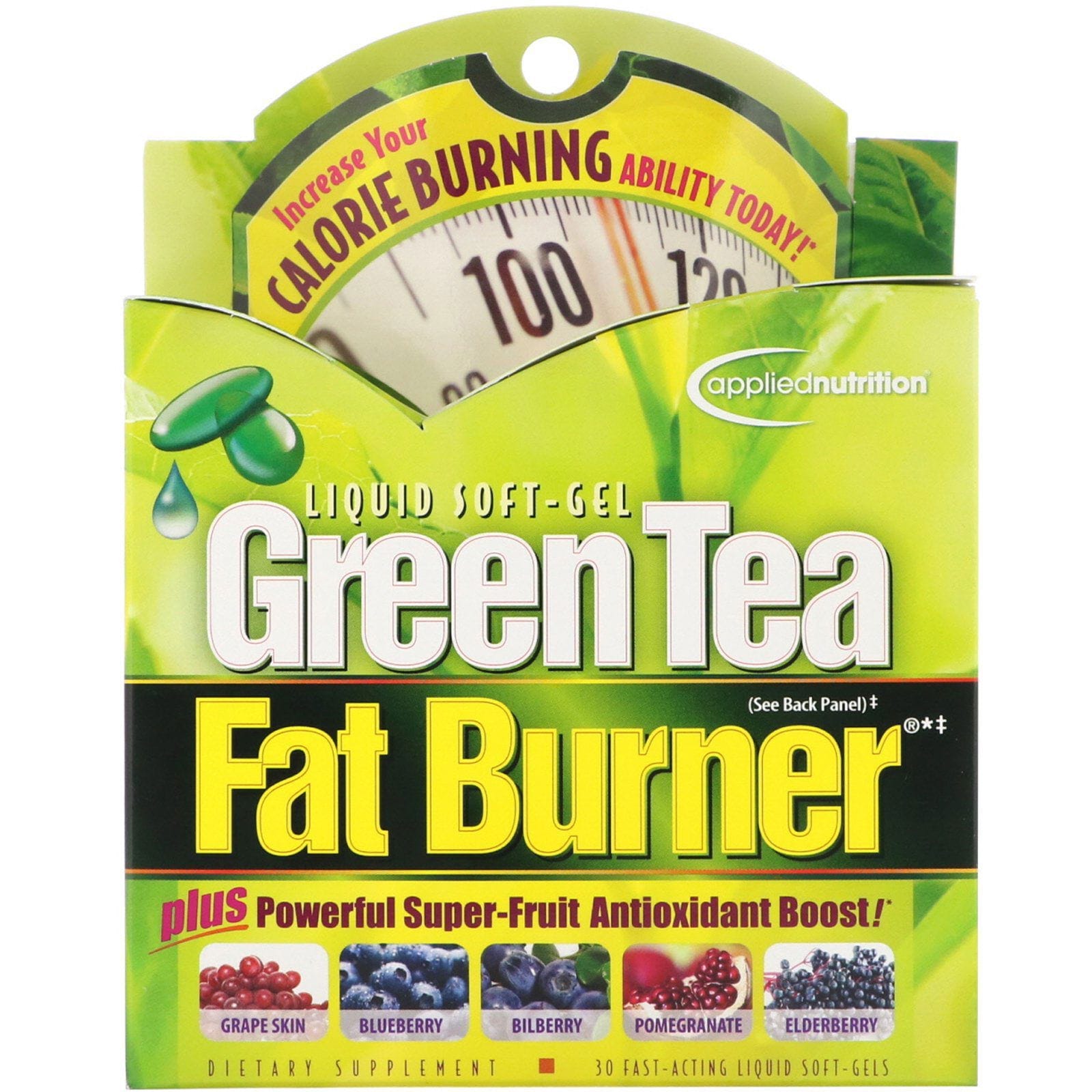 appliednutrition, QuemaGrasa de Té Verde, 30 Cápsulas suaves con Líquido de Rápida Acción