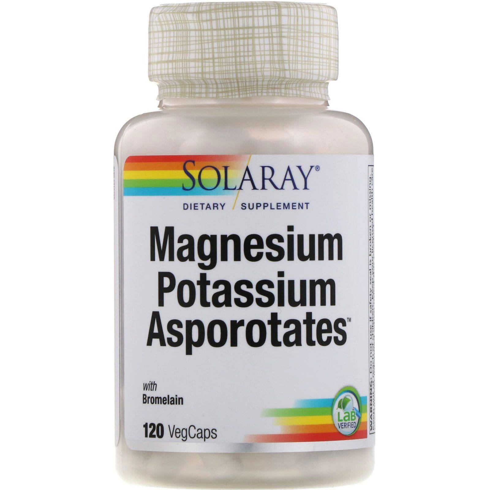 Solaray, Magnesium and Potassium Asporotates, 120 cápsulas vegetarianas