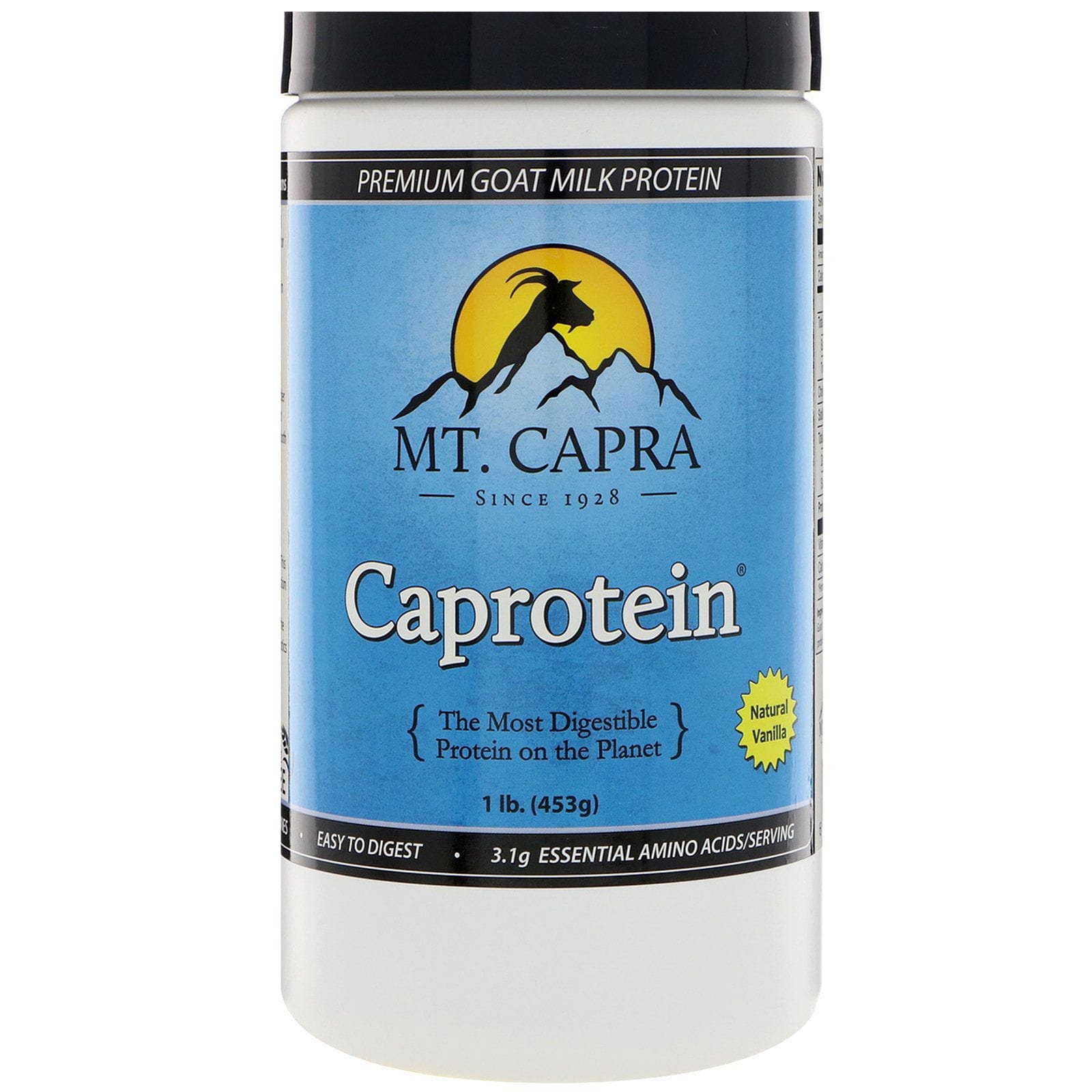 Mt. Capra, Caproteína, proteína de leche de cabra premium, vainilla natural, 1 lb. (453 g)