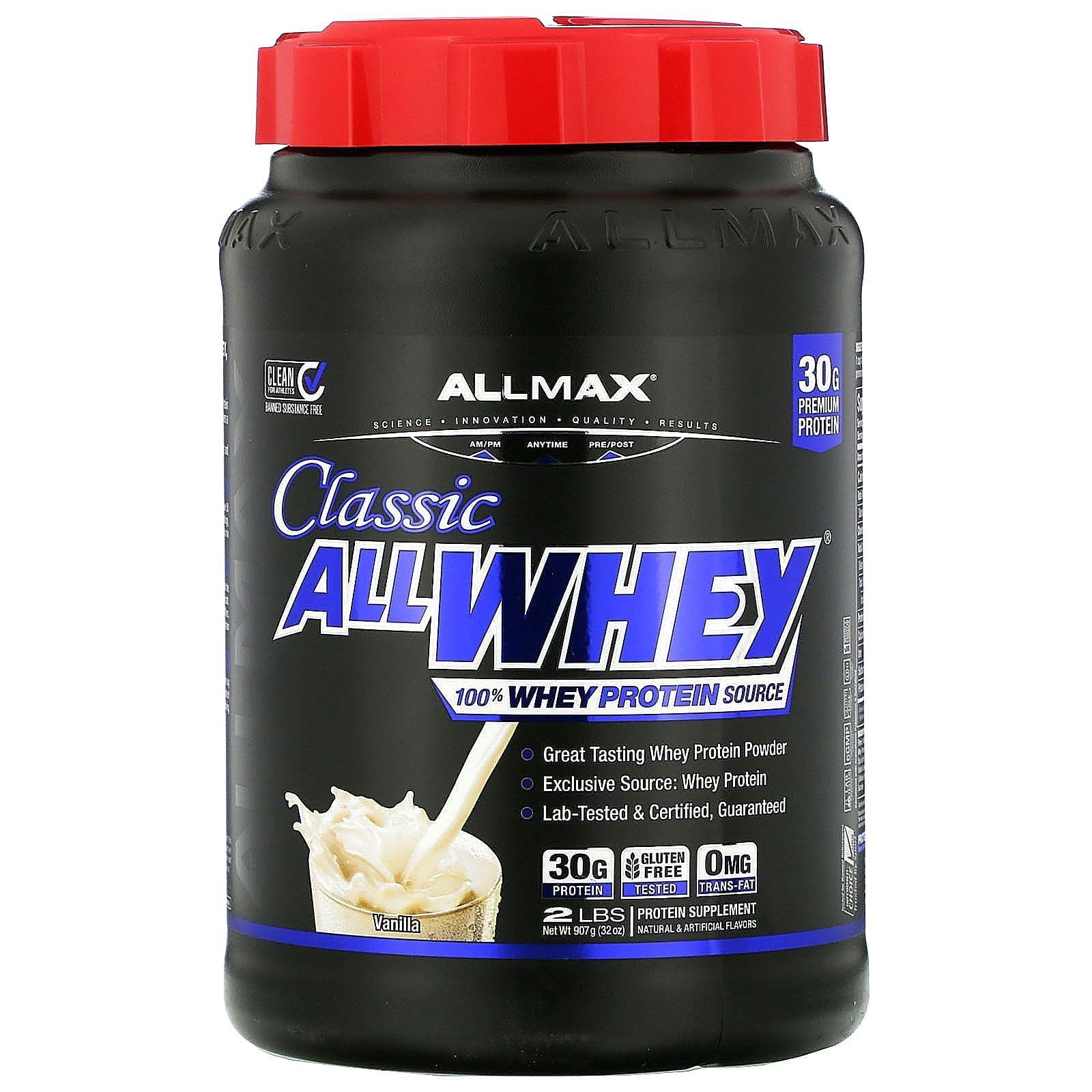 ALLMAX Nutrition, AllWhey Classic, 100 % proteína de lactosuero, vainilla francesa, 2 lb (907 g)