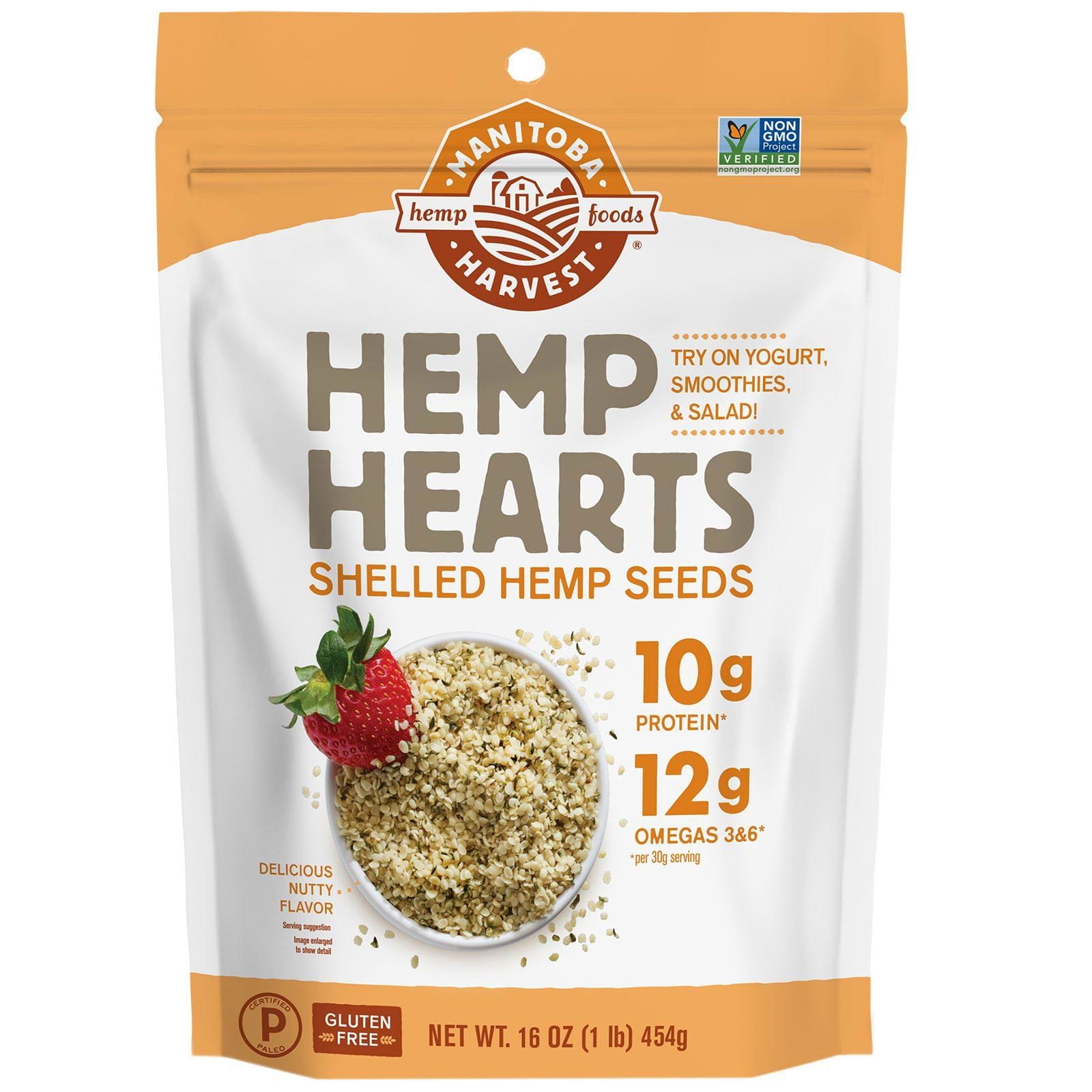Manitoba Harvest, Hemp Hearts, Semillas de cáñamo sin cáscara, Delicioso sabor a nuez, 454 g (16 oz)
