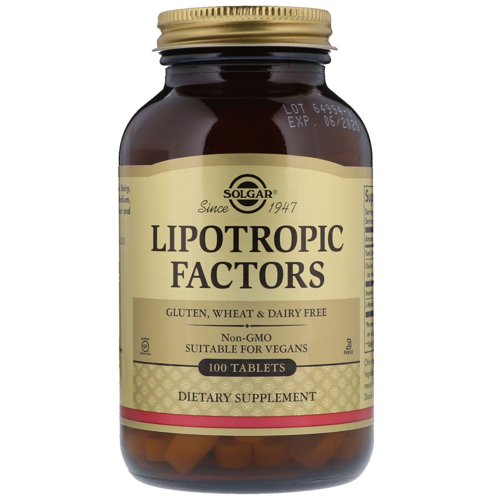 Solgar, Factores lipotrópicos, 100 comprimidos