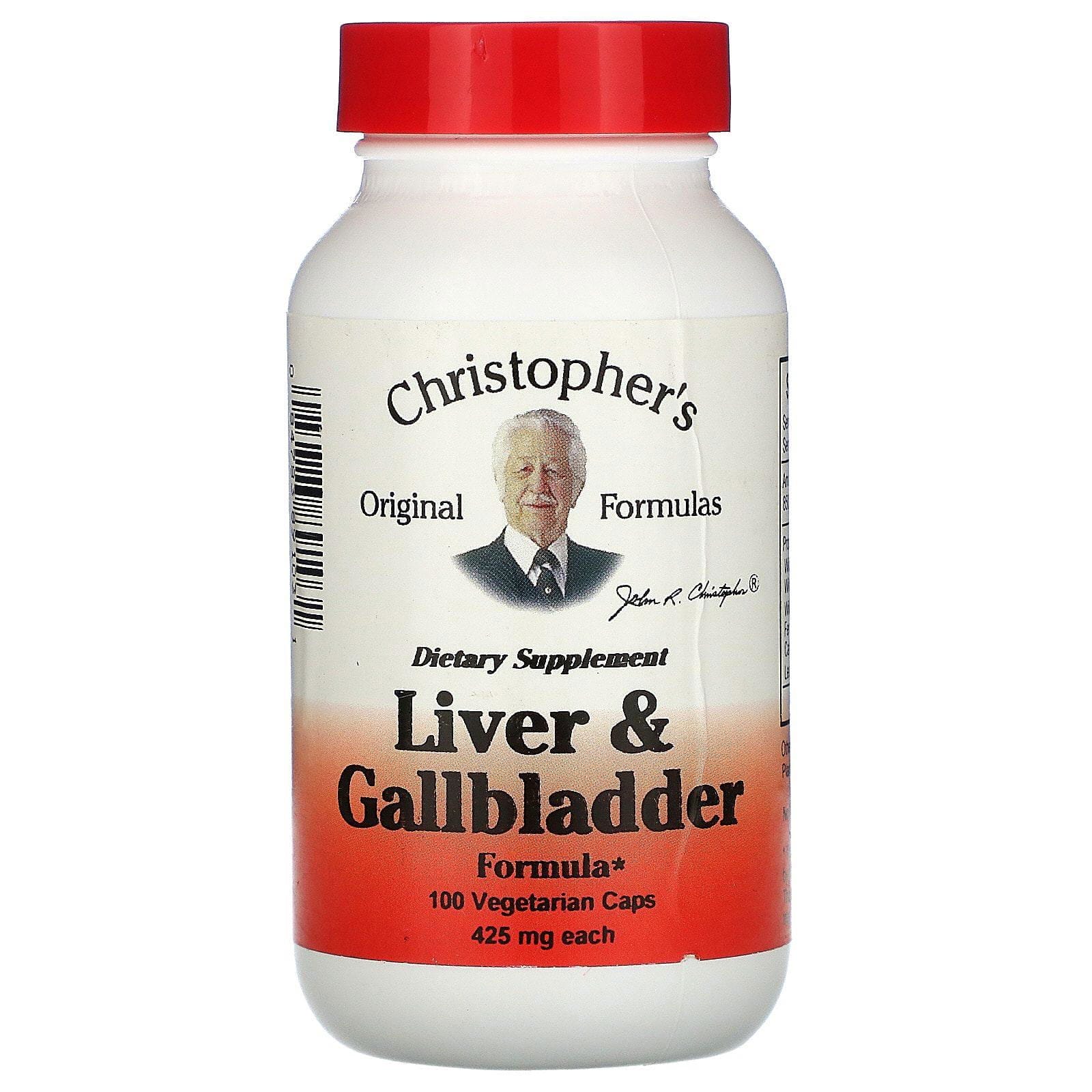 Christopher's Original Formulas, Fórmula para el hígado y la vesícula biliar, 425 mg, 100 cápsulas vegetales