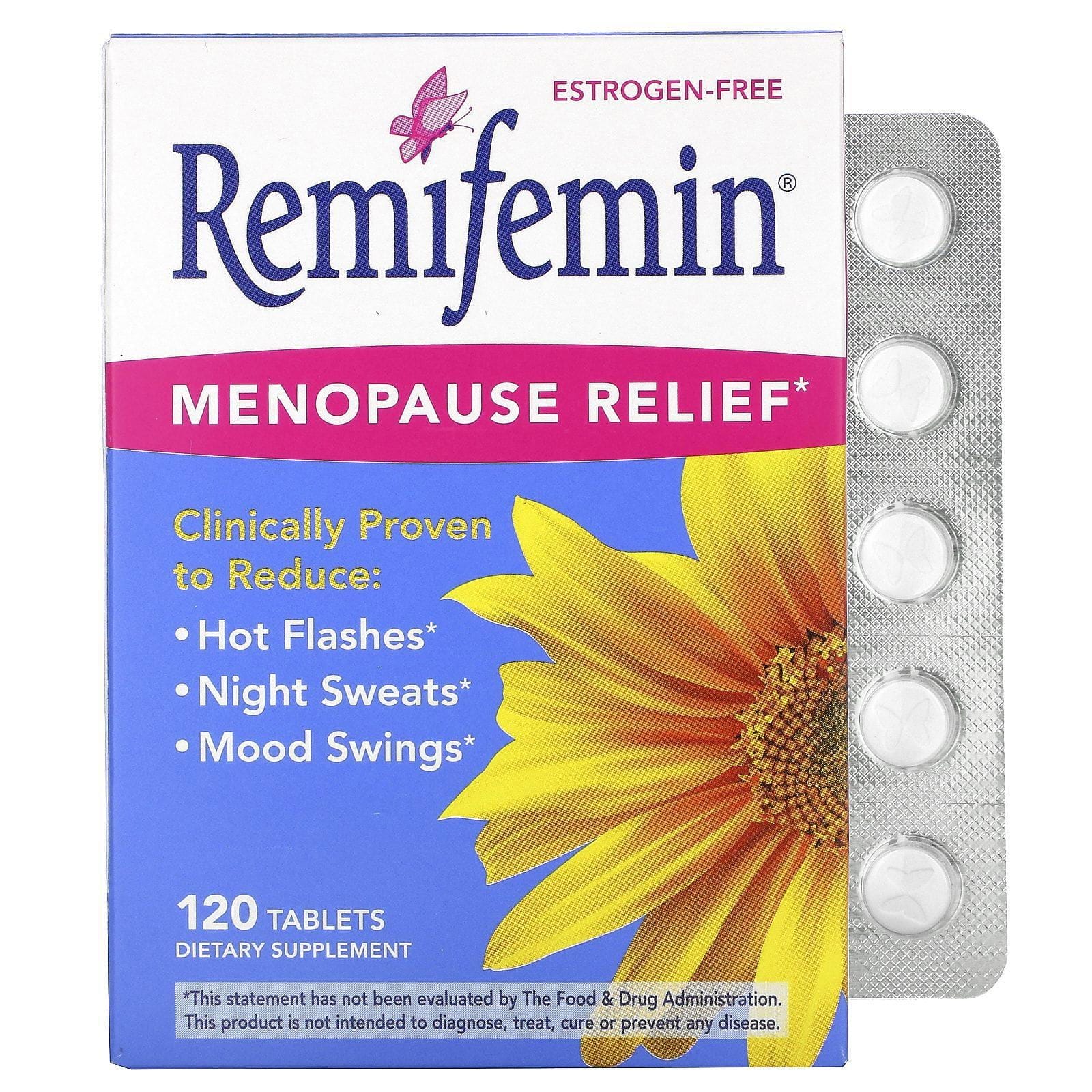 Enzymatic Therapy, Remifemin, alivio para la perimenopausia y la menopausia, 120 tabletas