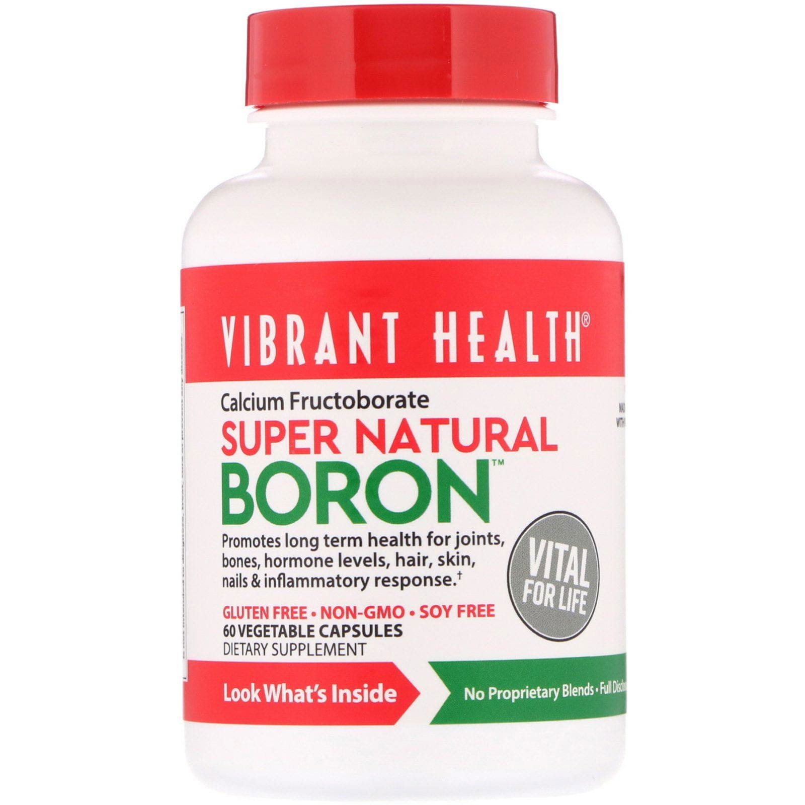 Vibrant Health, Boro Super Natural, 60 Cápsulas Vegetales