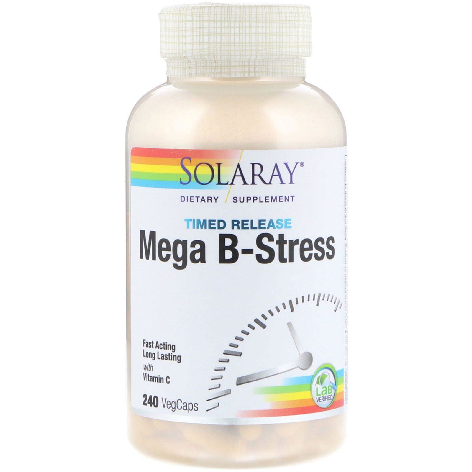 Solaray, Mega B-Stress, 240 cápsulas vegetarianas