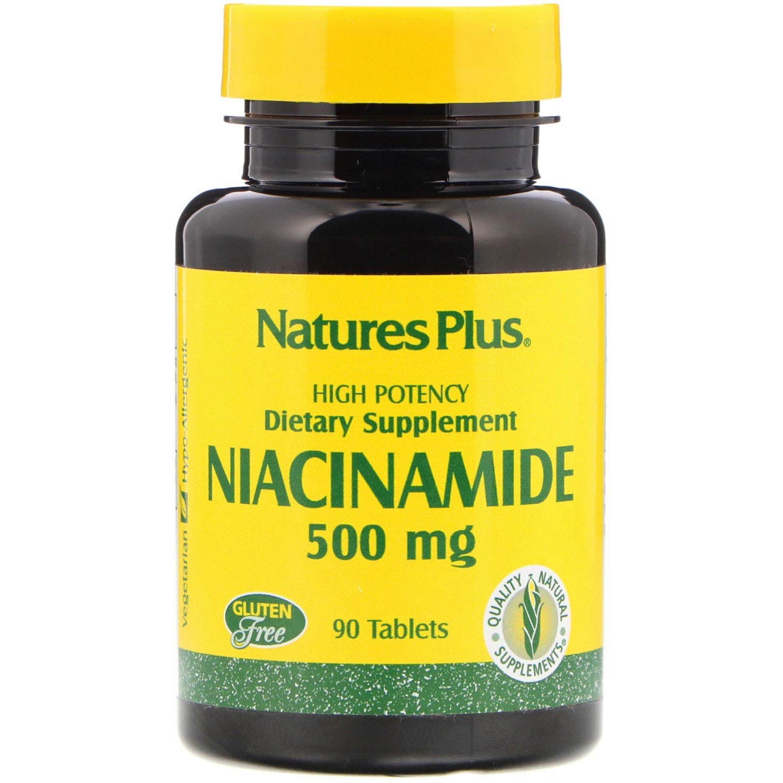 Nature's Plus, Niacinamida, 500 mg, 90 comprimidos