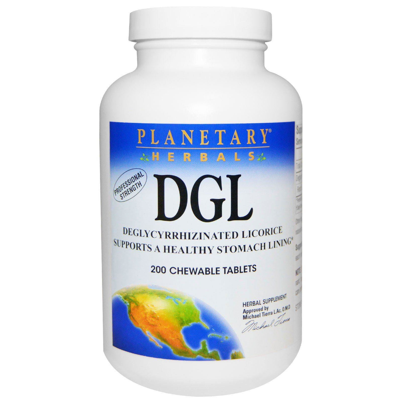 Planetary Herbals, Regaliz Deglicirrhizinado, DGL, 200 comprimidos masticables