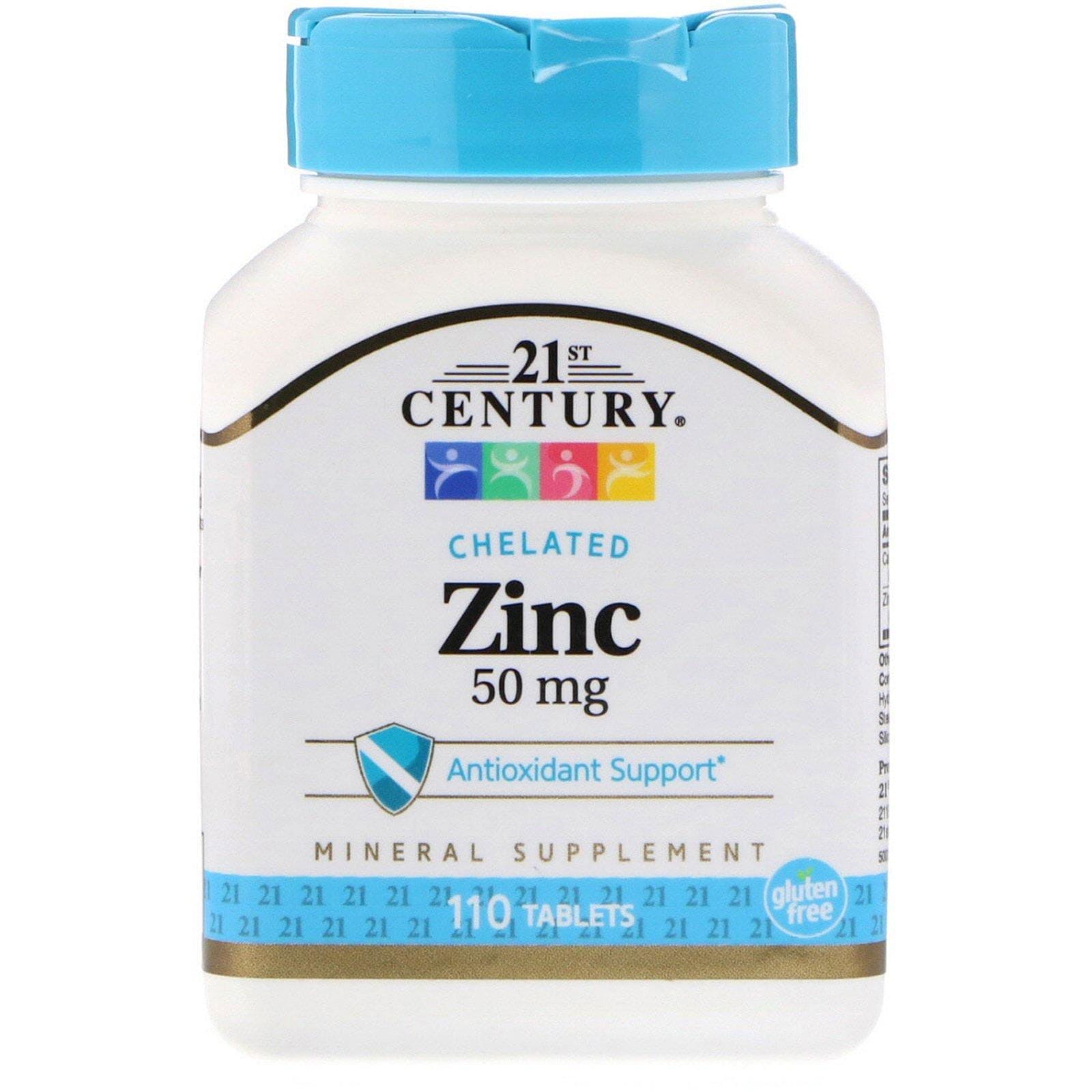 21st Century, Zinc, 50 mg, 110 comprimidos
