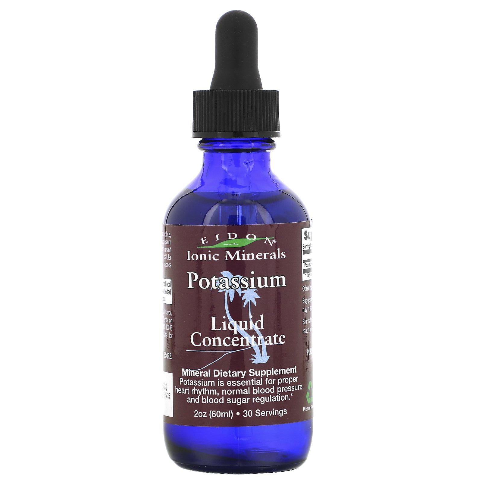 Eidon Mineral Supplements, Potasio, concentrado líquido, 2 oz (60 ml)