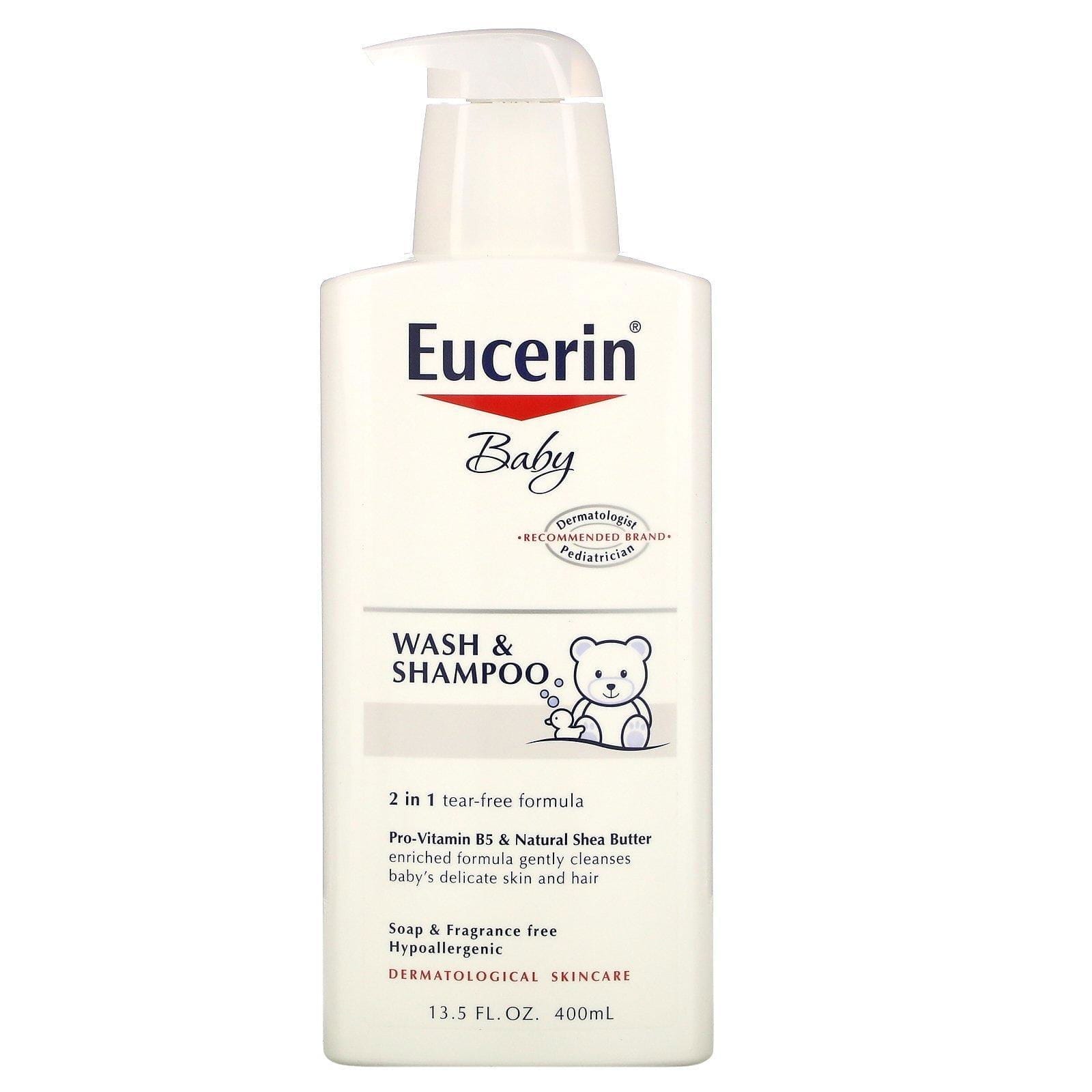 Eucerin, Champú y lavado de bebé, sin fragancia, 13.5 onzas (400 ml)