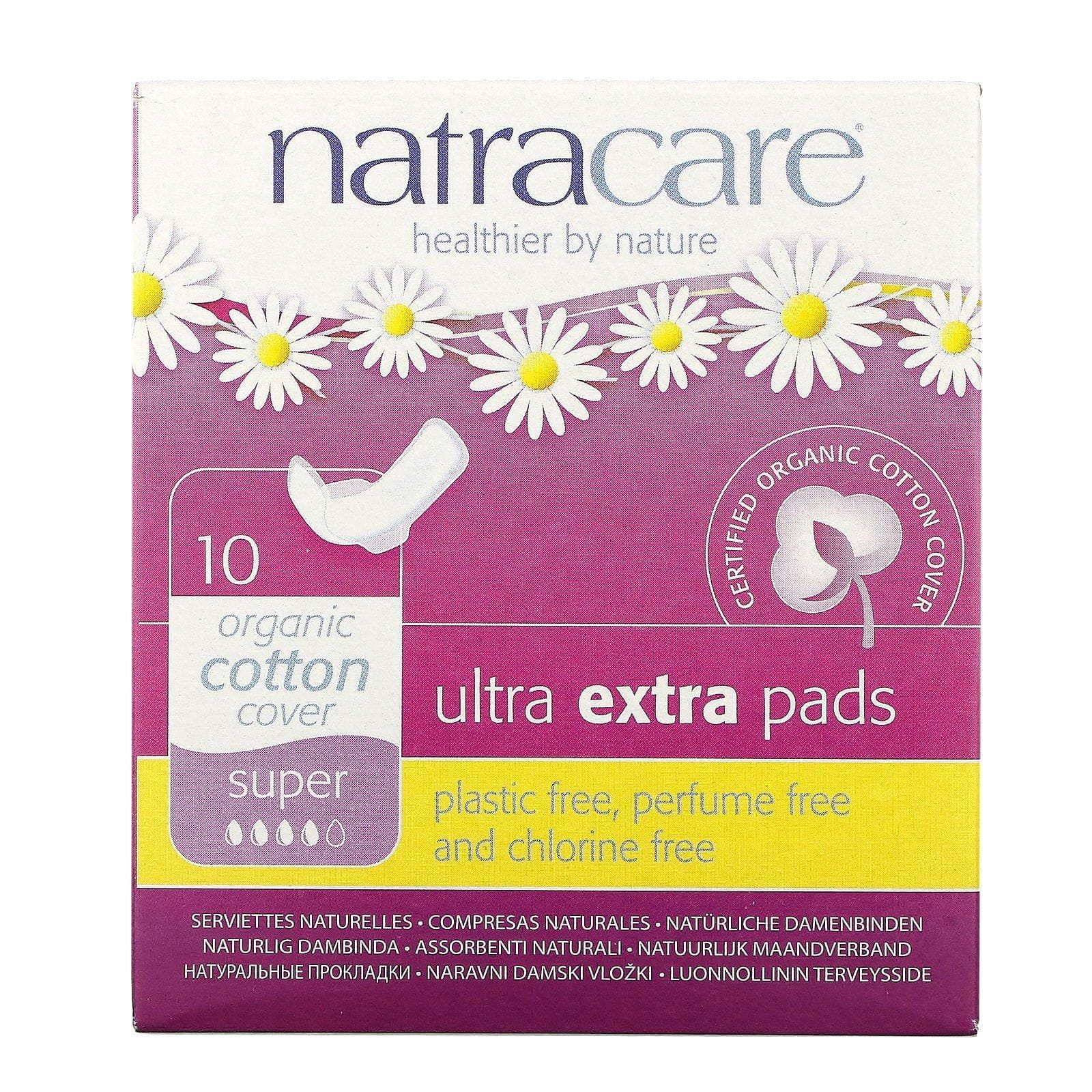 Natracare, Compresas ultrafinas extra, Orgánicas y naturales, Súper, 10 compresas