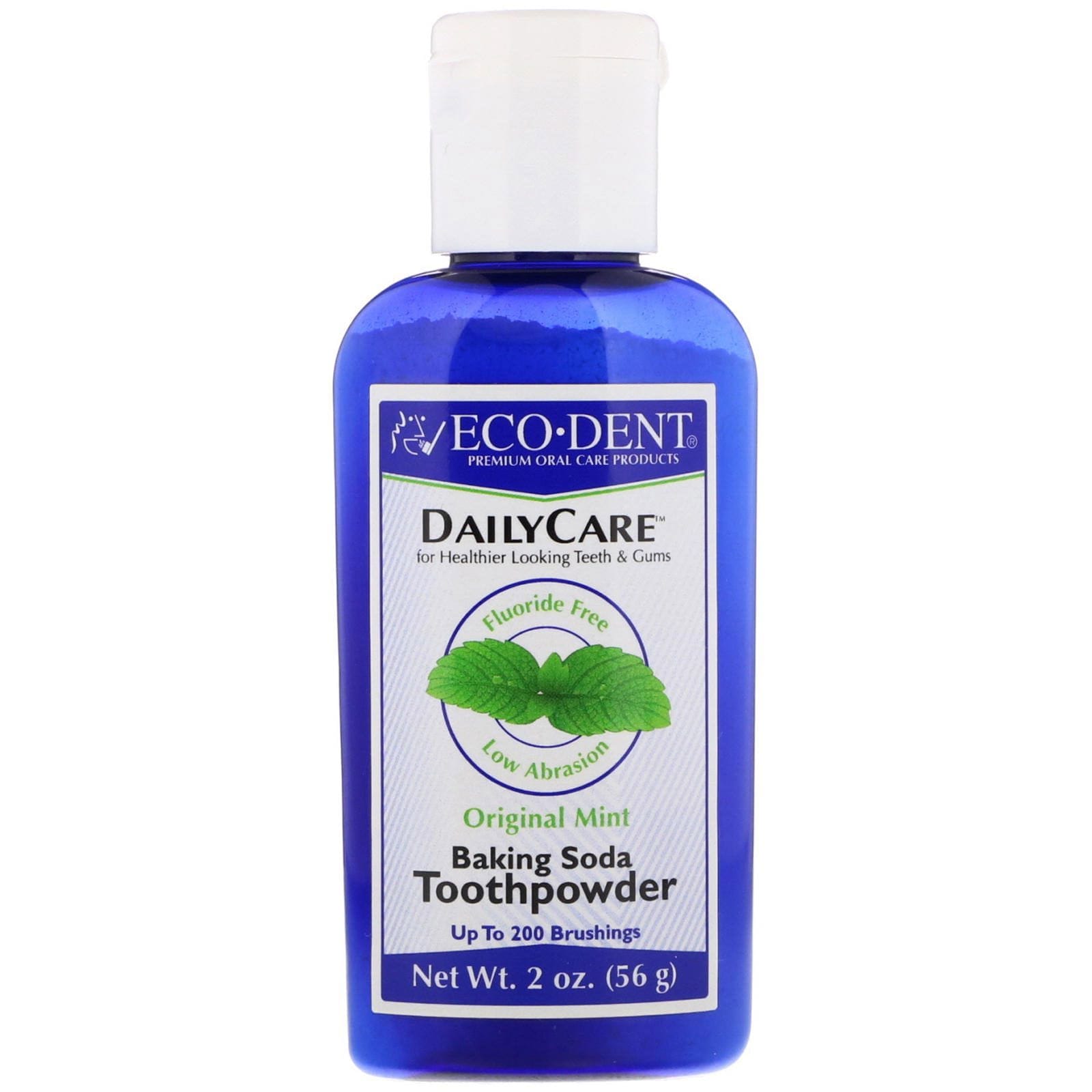 Eco-Dent, Daily Care, Bicarbonato de Sodio Polvo para Limpieza Dental, Menta Original, 2 oz (56 g)
