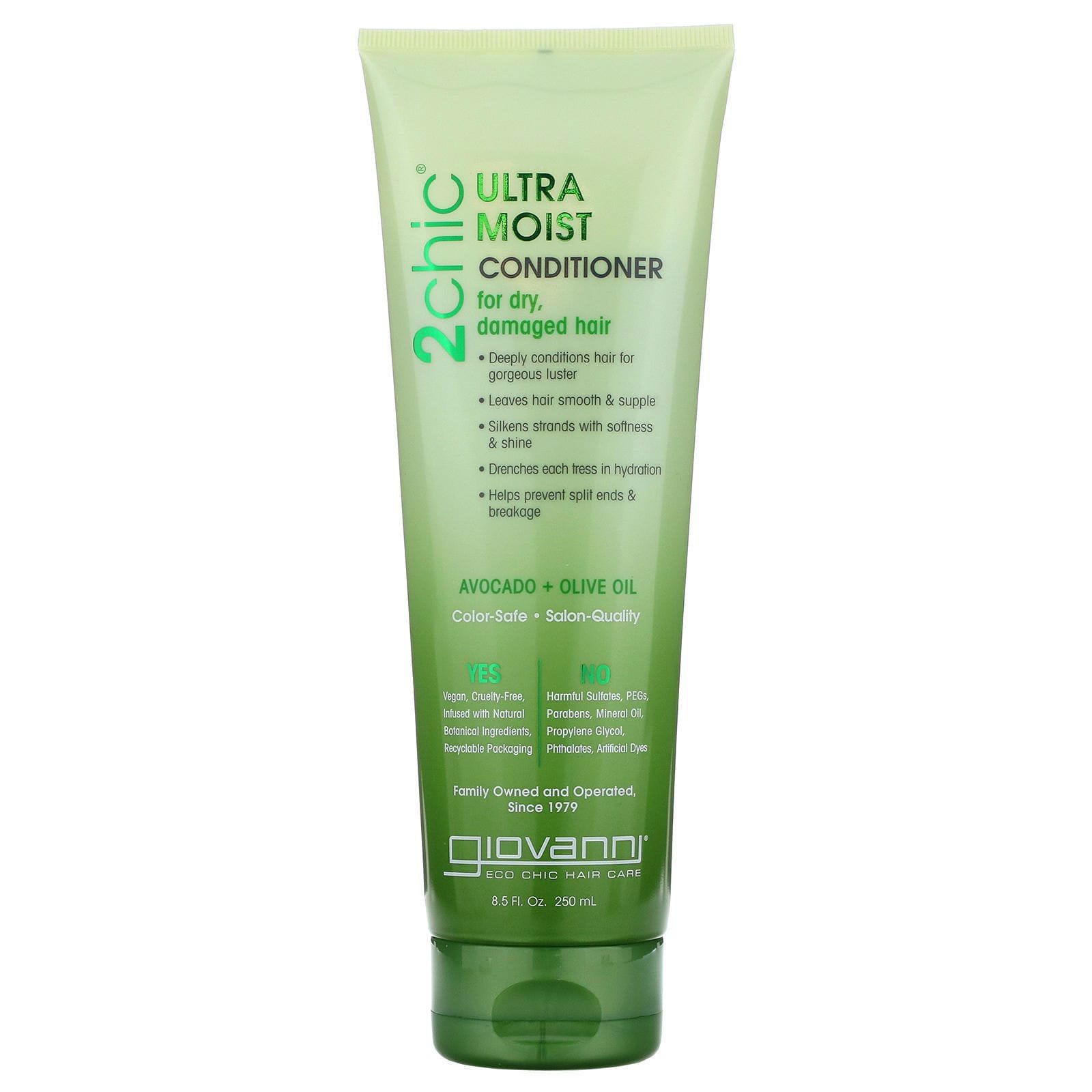 Giovanni, Acondicionador ultra humectante, para cabello seco y dañado, palta y aceite de oliva, 8.5 oz líquidas (250 ml)