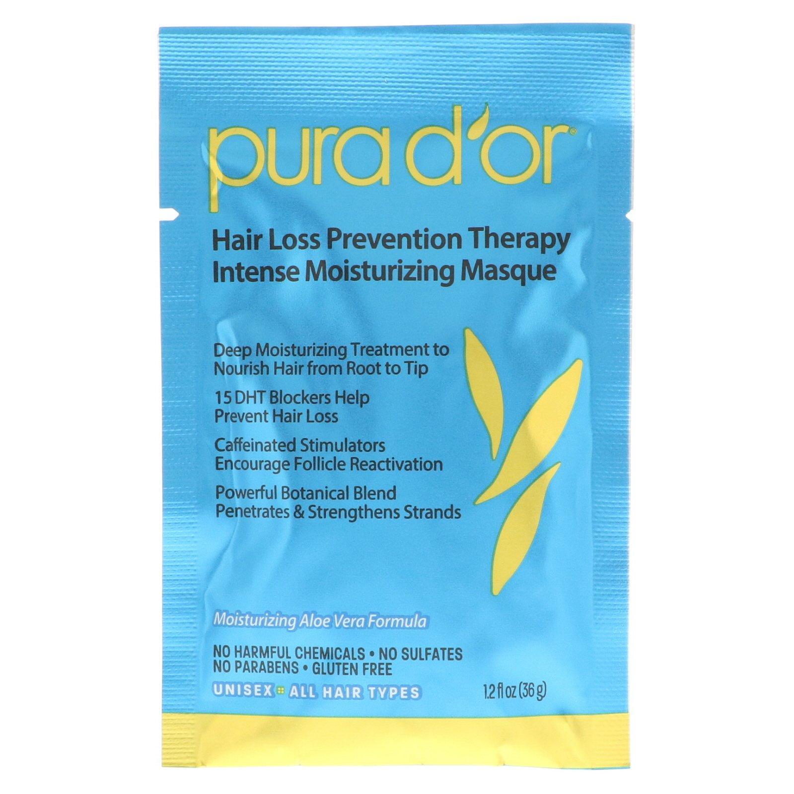 Pura D'or, Terapia para la prevención de la pérdida del cabello, máscara de humectación intensiva, 8 paquetes, 1,2 oz fl (36 g) cada una