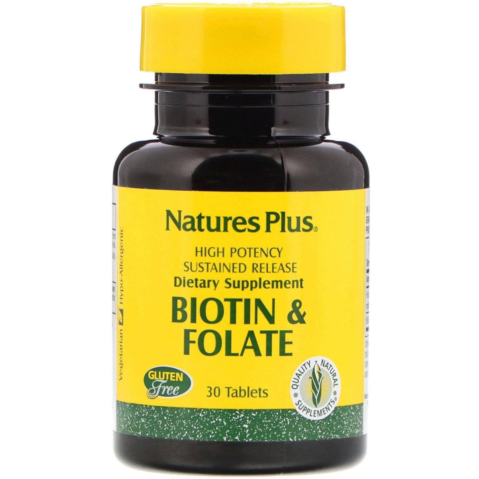 Nature's Plus, Biotina y folato, 30 comprimidos