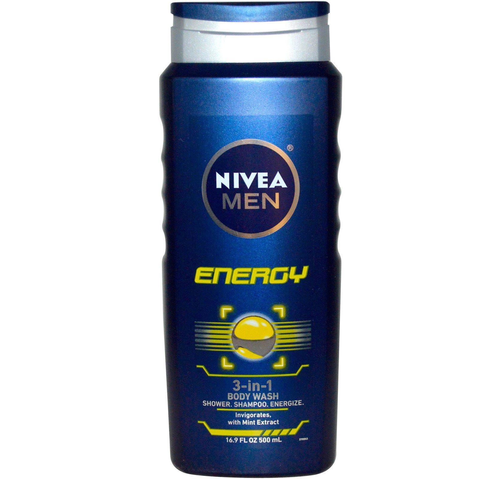Nivea, Gel para baño 3 en 1, varones, energía, 16.9 fl. Oz (500 ml)