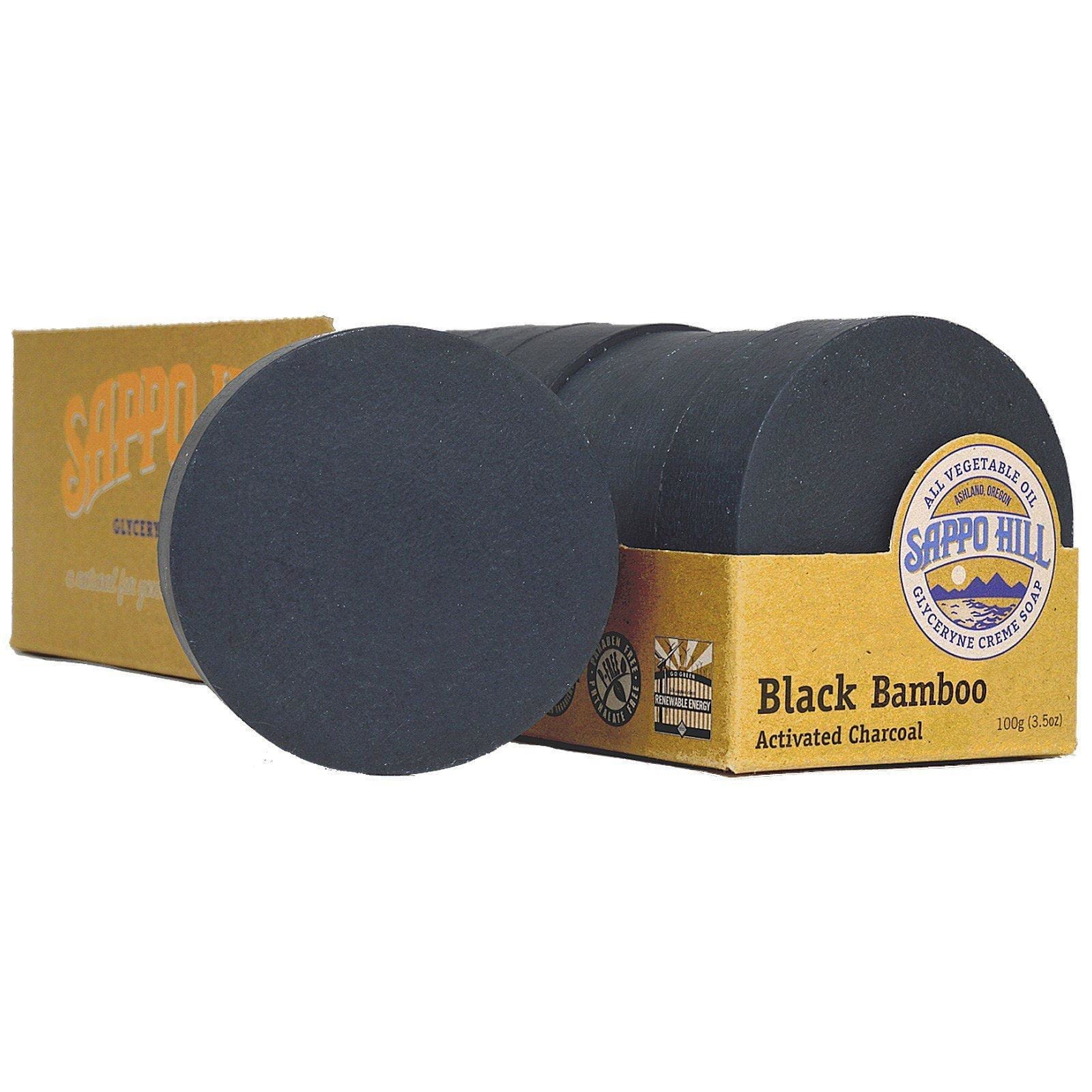 Sappo Hill, Jabón de glicerina en crema, carbón activado de bambú negro, 12 barras, 3,5 oz (100 g) c/u