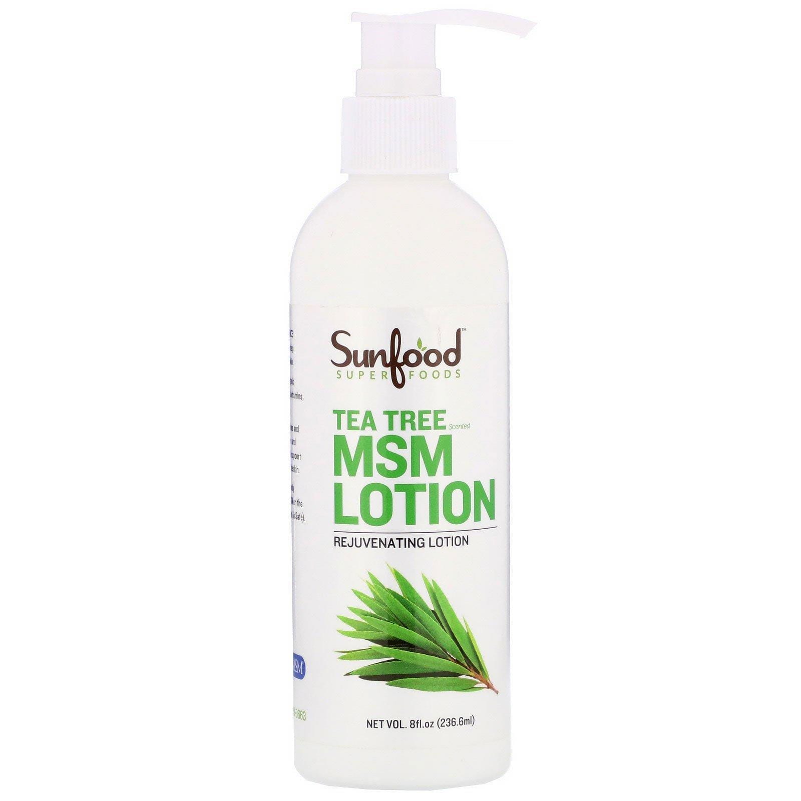 Sunfood, Loción con MSM, Árbol del té, 236,6 ml (8 oz. líq.)