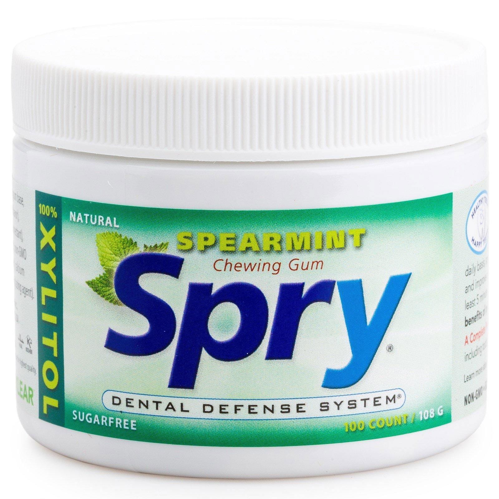 Xlear, Spry, goma de mascar, menta, sin azúcar, 100 unidades(108 g)