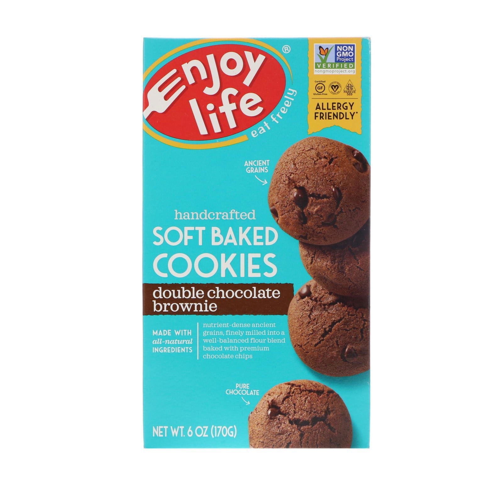 Enjoy Life Foods, Galletas de horneado suave, brownie doble chocolate, 6 oz (170 g)
