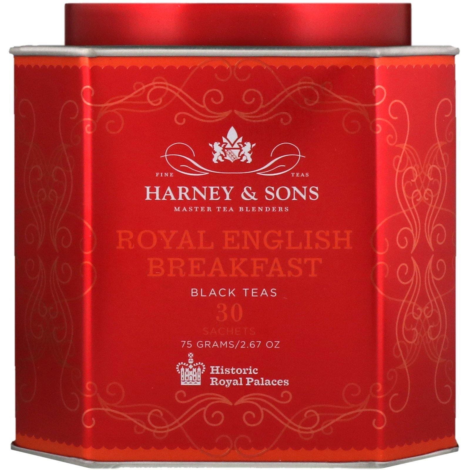 Harney & Sons, Desayuno inglés real, Té verde, 30 bolsitas, 2.67 oz (75 g) c/U
