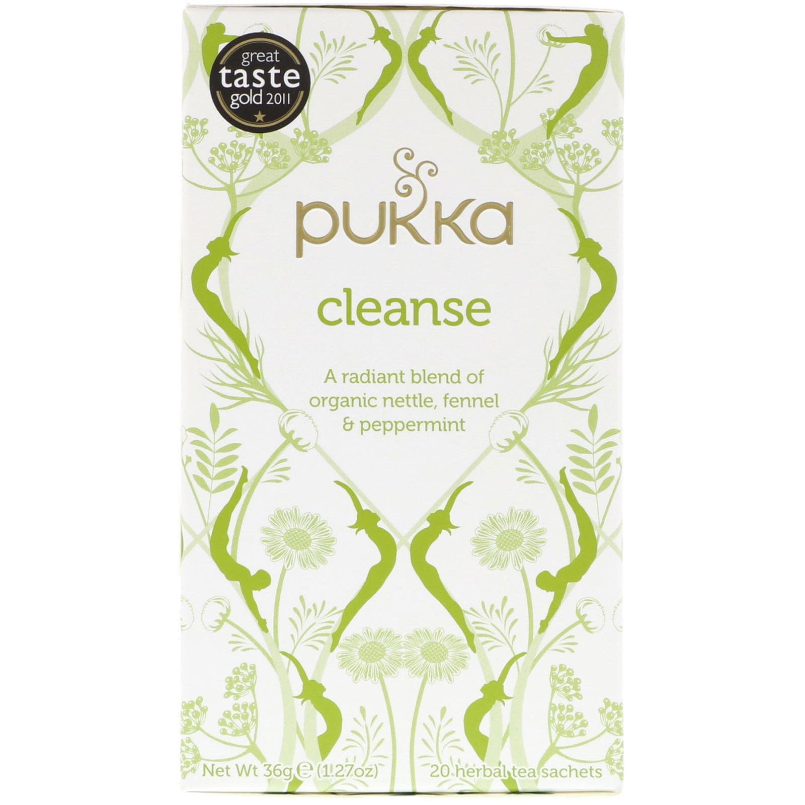Pukka Herbs, Té herbal limpiador, sin cafeína, 20 paquetitos, 1.27 oz (36 g)