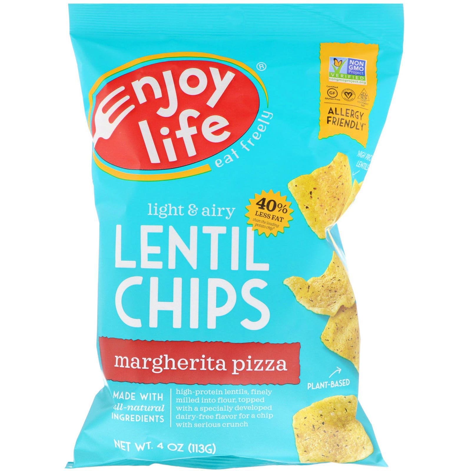 Enjoy Life Foods, Plentils, chips de lentejas, sabor a pizza margarita, 4 oz (113 g)