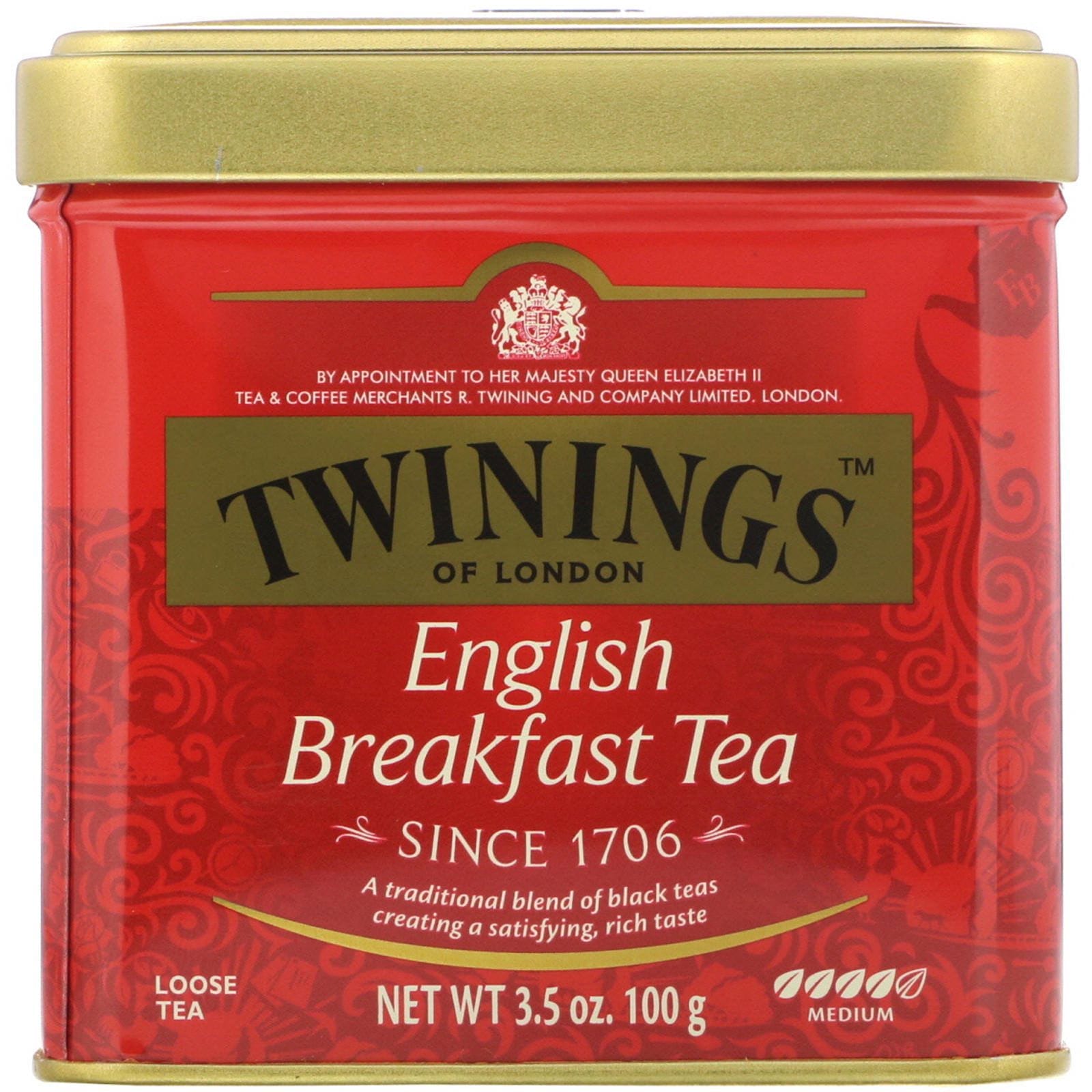 Twinings, Clásicos, Té en hebras English Breakfast, 3,53 oz (100 g)