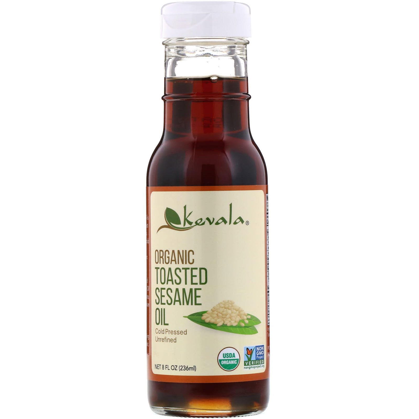 Kevala, Aceite de Sésamo Tostado Orgánico, 8 fl oz (236 ml)