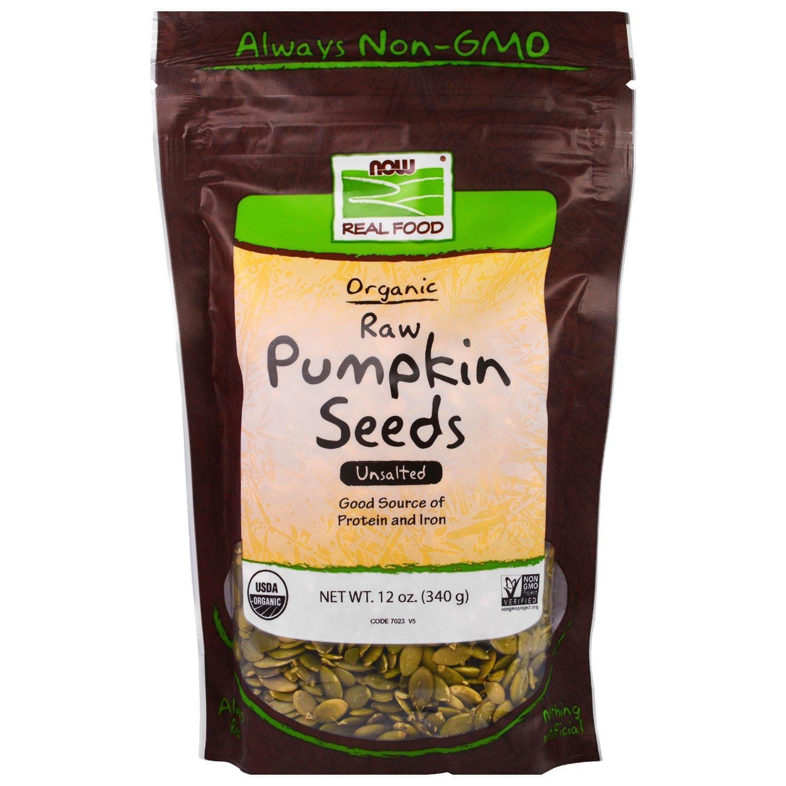 Now Foods, Semillas de calabaza crudas orgánicas, sin sal, 12 onzas (340 gramos)