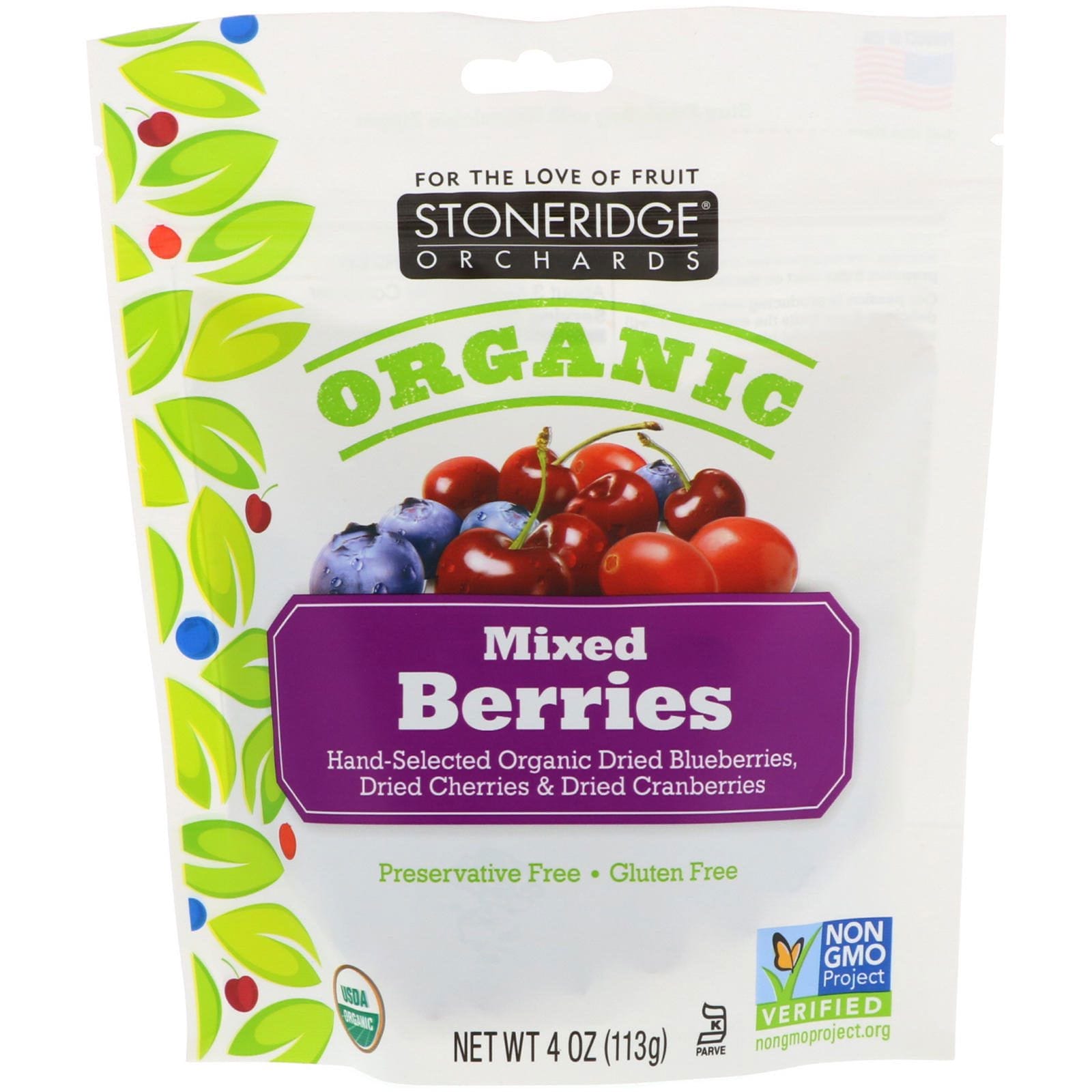 Stoneridge Orchards, Organic, Bayas mixtas, 113 g (4 oz)