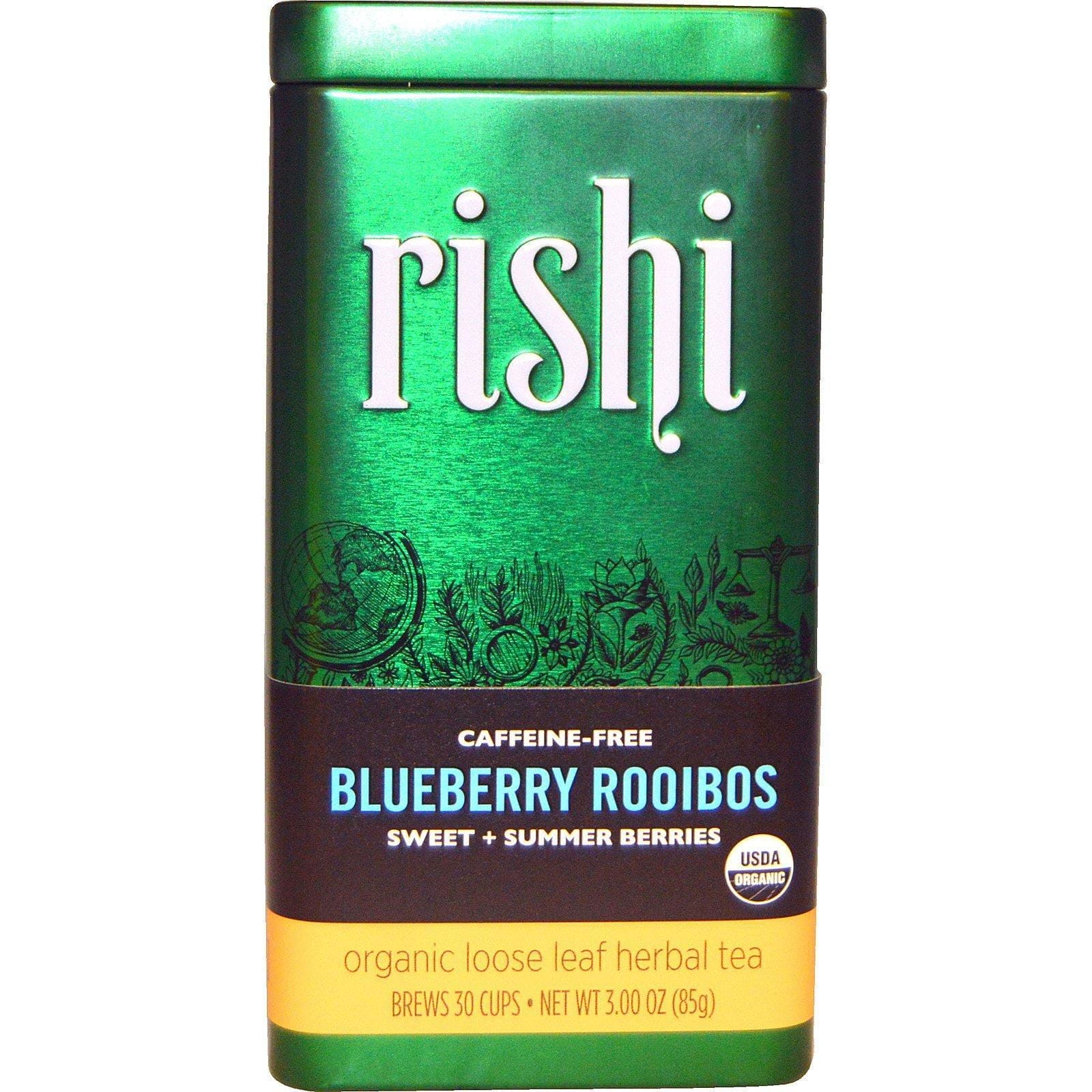 Rishi Tea, Té Herbal Orgánico de Hoja Suelta, Arándano y Rooibos, Sin Cafeína, 3.00 oz (85 g)