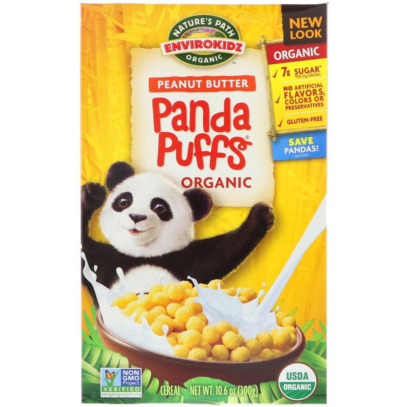 Nature's Path, EnviroKidz, Panda Puffs orgánicos de mantequilla de maní, 10.6 oz (300 g)