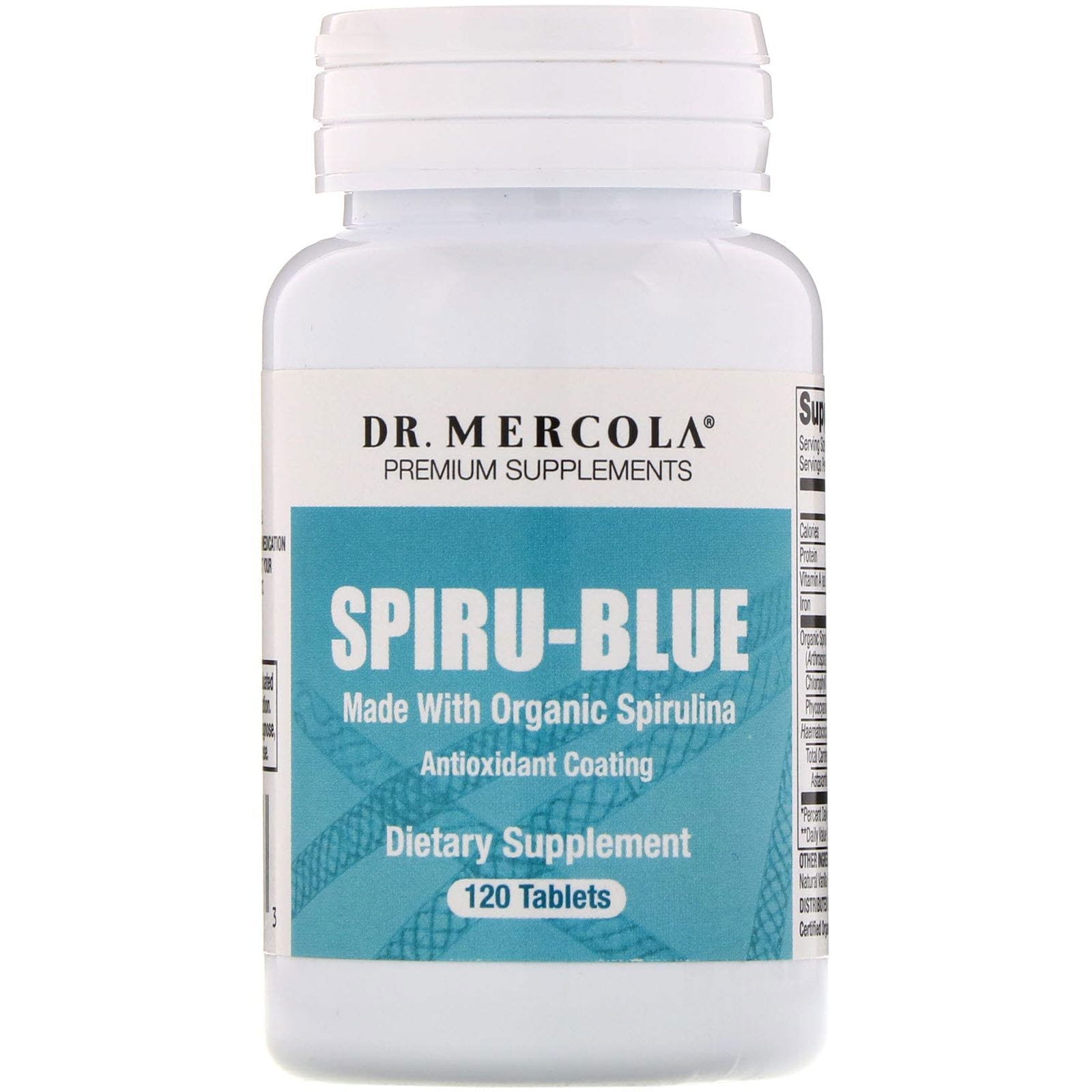 Dr. Mercola, Spiru-Blue, con Recubrimiento Antioxidante, 120 Comprimidos