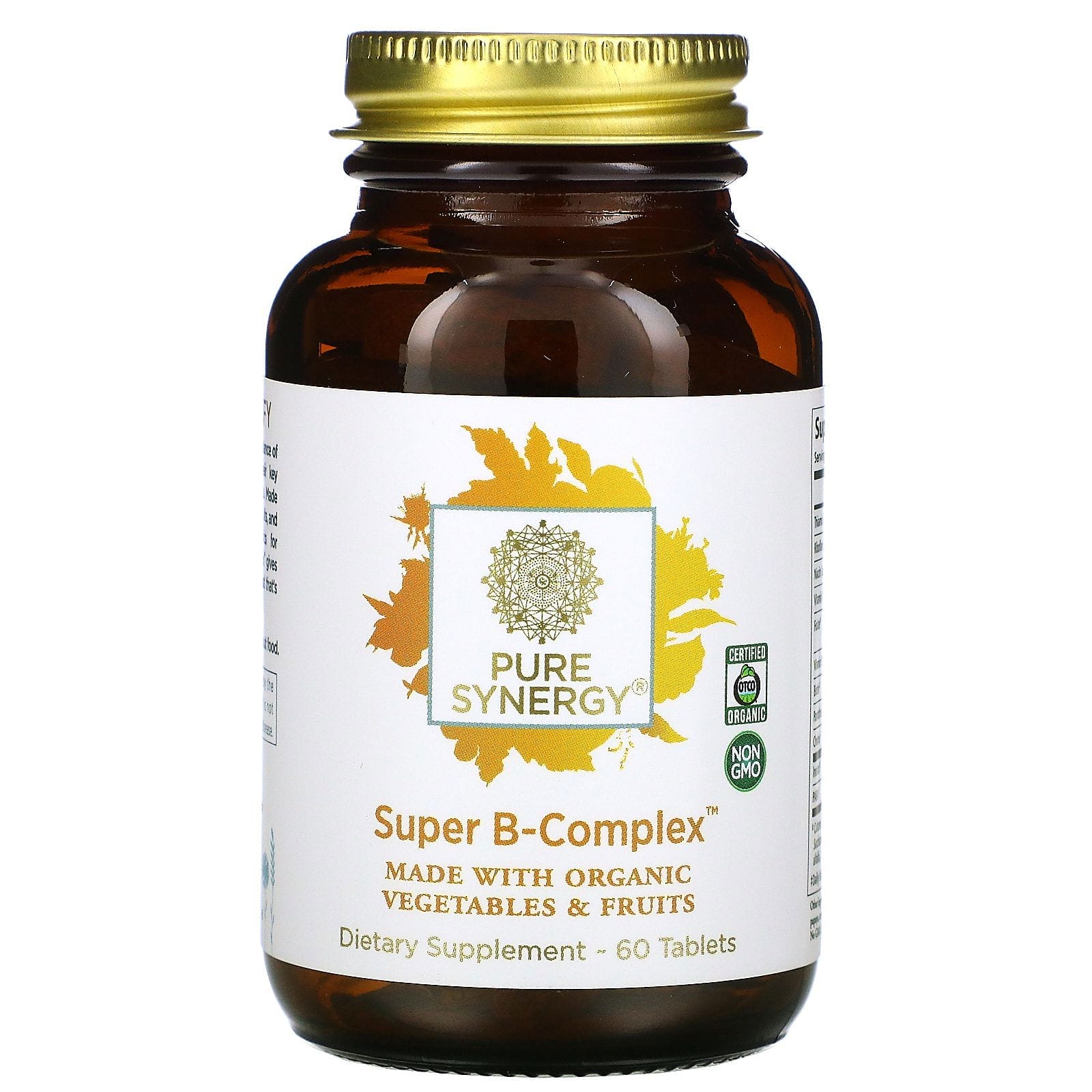 Pure Synergy, Super B-Complex, Suplemento alimentario orgánico, 60 comprimidos