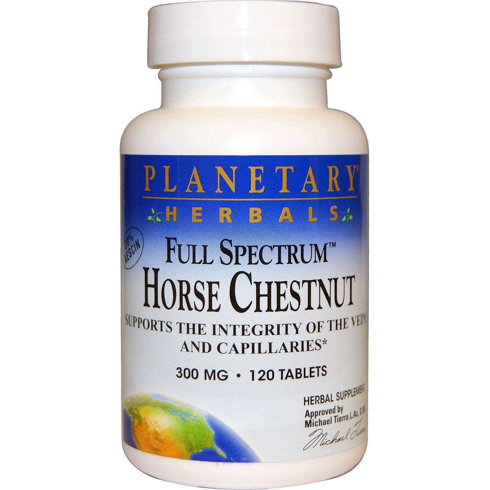 Planetary Herbals, Castaño de indias de espectro completo, 300 mg, 120 tabletas