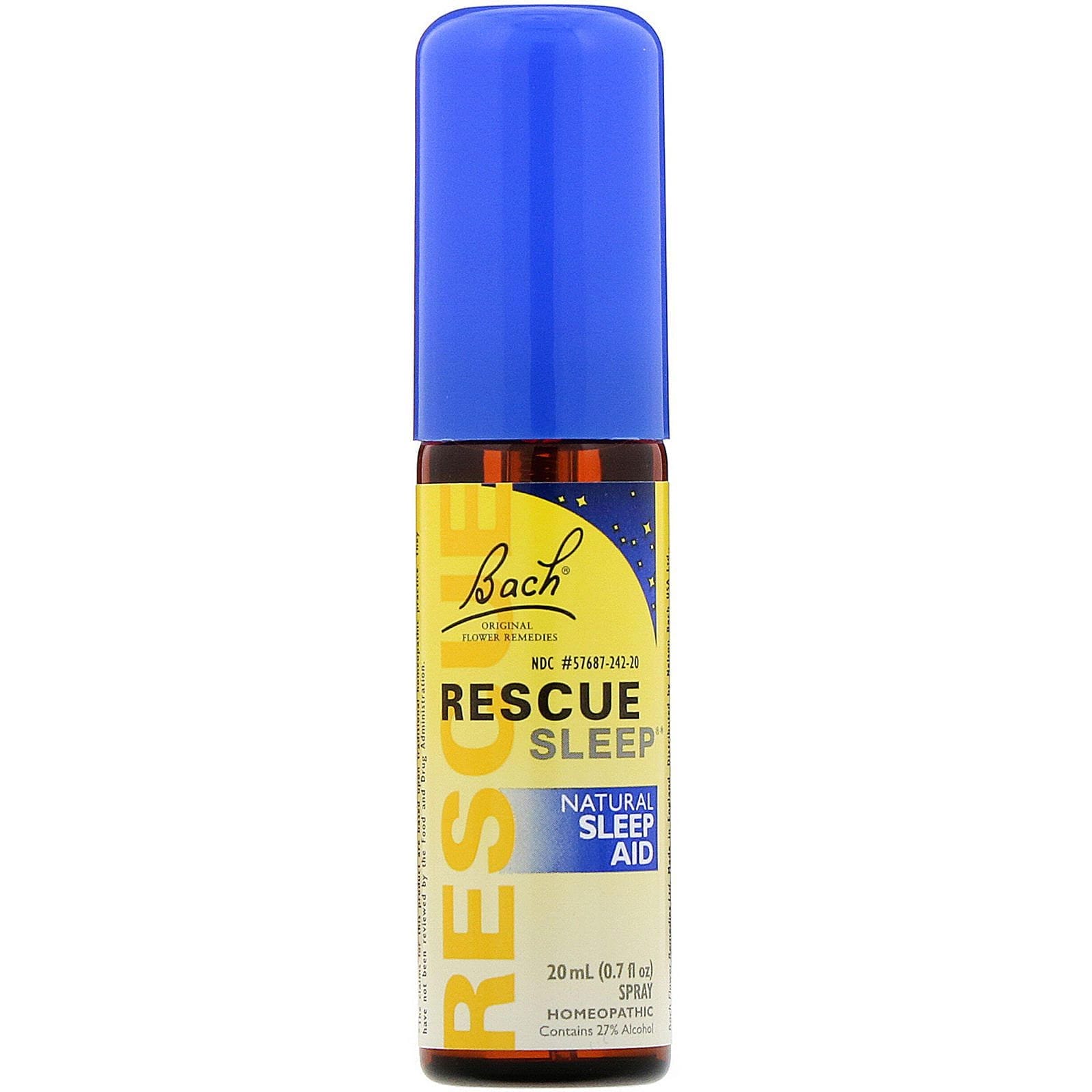 Bach, Rescue Sleep, auxiliar para el sueño natural, 0.7 fl oz (20 ml) Aerosol