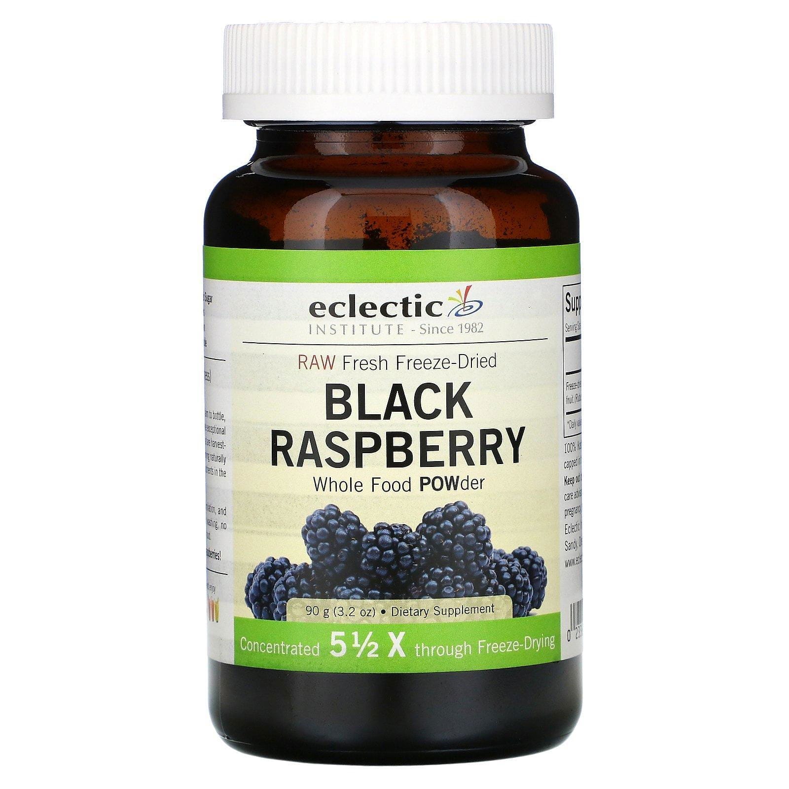 Eclectic Institute, Producto fresco, crudo y liofilizado, Frambuesa negra, 90 g (3,2 oz)
