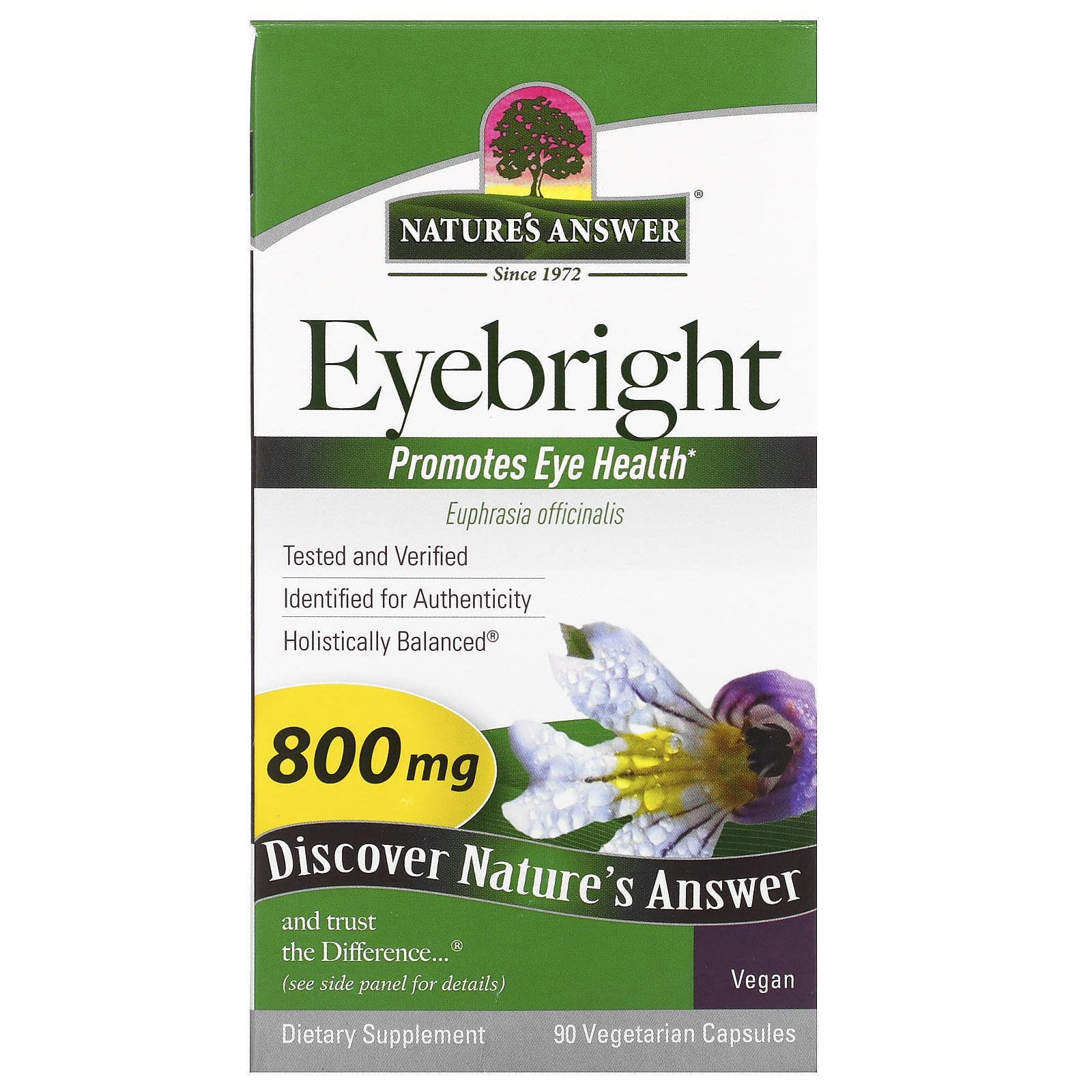 Nature's Answer, Eyebright, 800 mg, 90 cápsulas vegetales