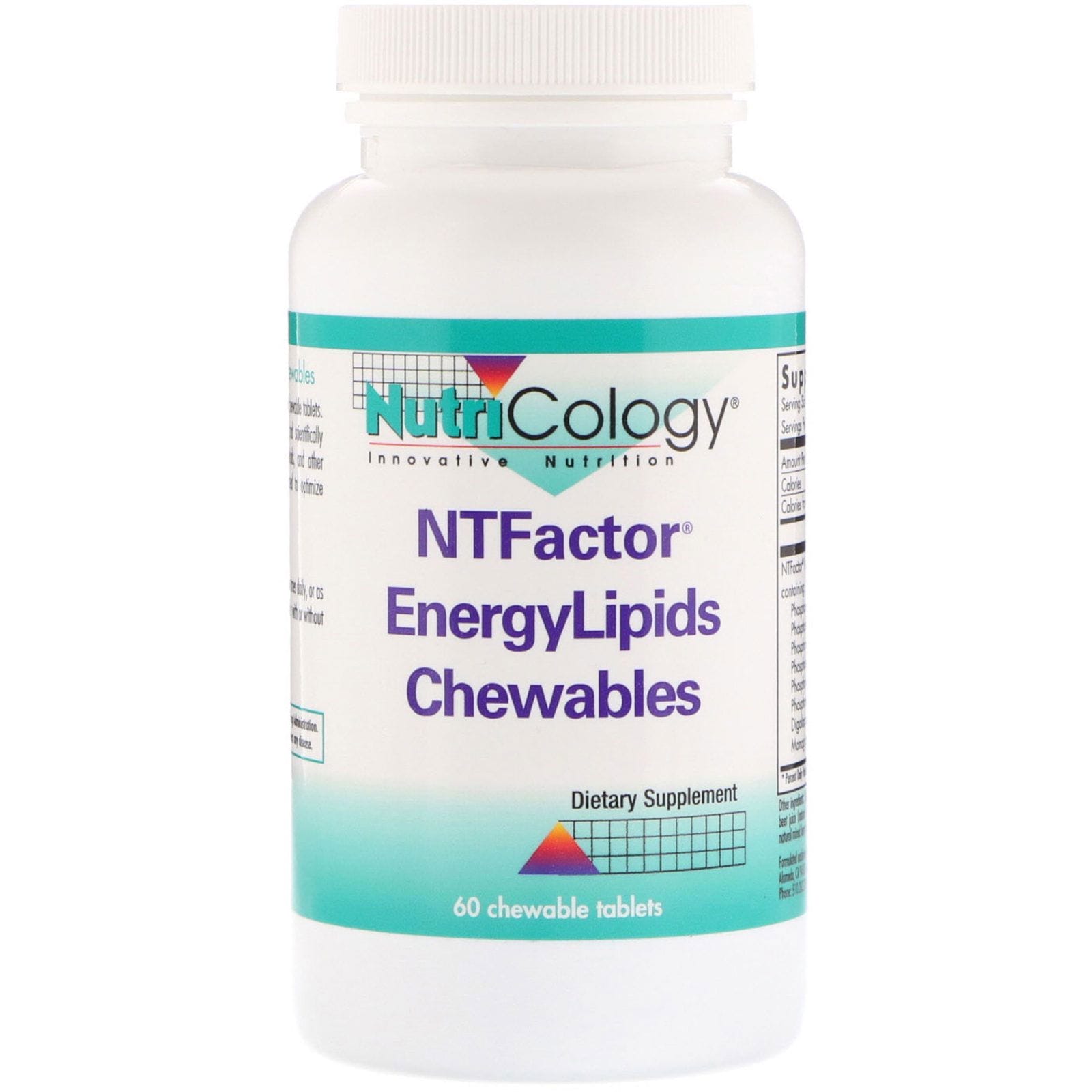 Nutricology, NT Factor EnergyLipids, Masticables, 60 Tabletas Masticables