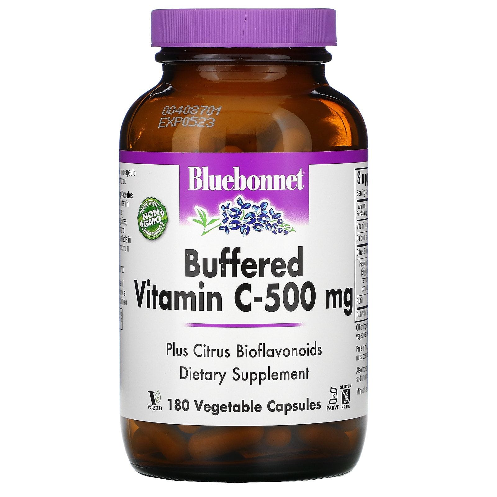 Bluebonnet Nutrition, Reforzado vitamina C, 500 mg, 180 vcaps
