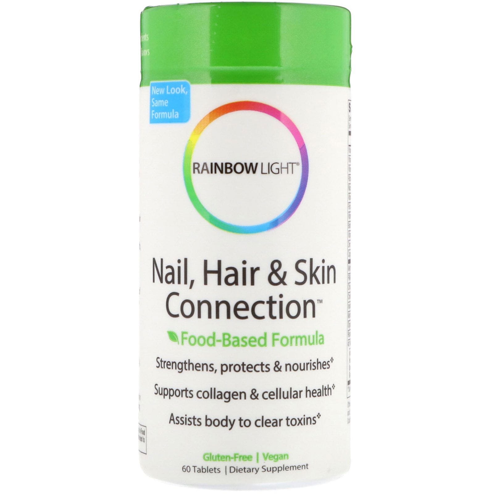 Rainbow Light, Conexión de Uñas, Cabello y Piel, Fórmula basada en Alimentos, 60 Comprimidos