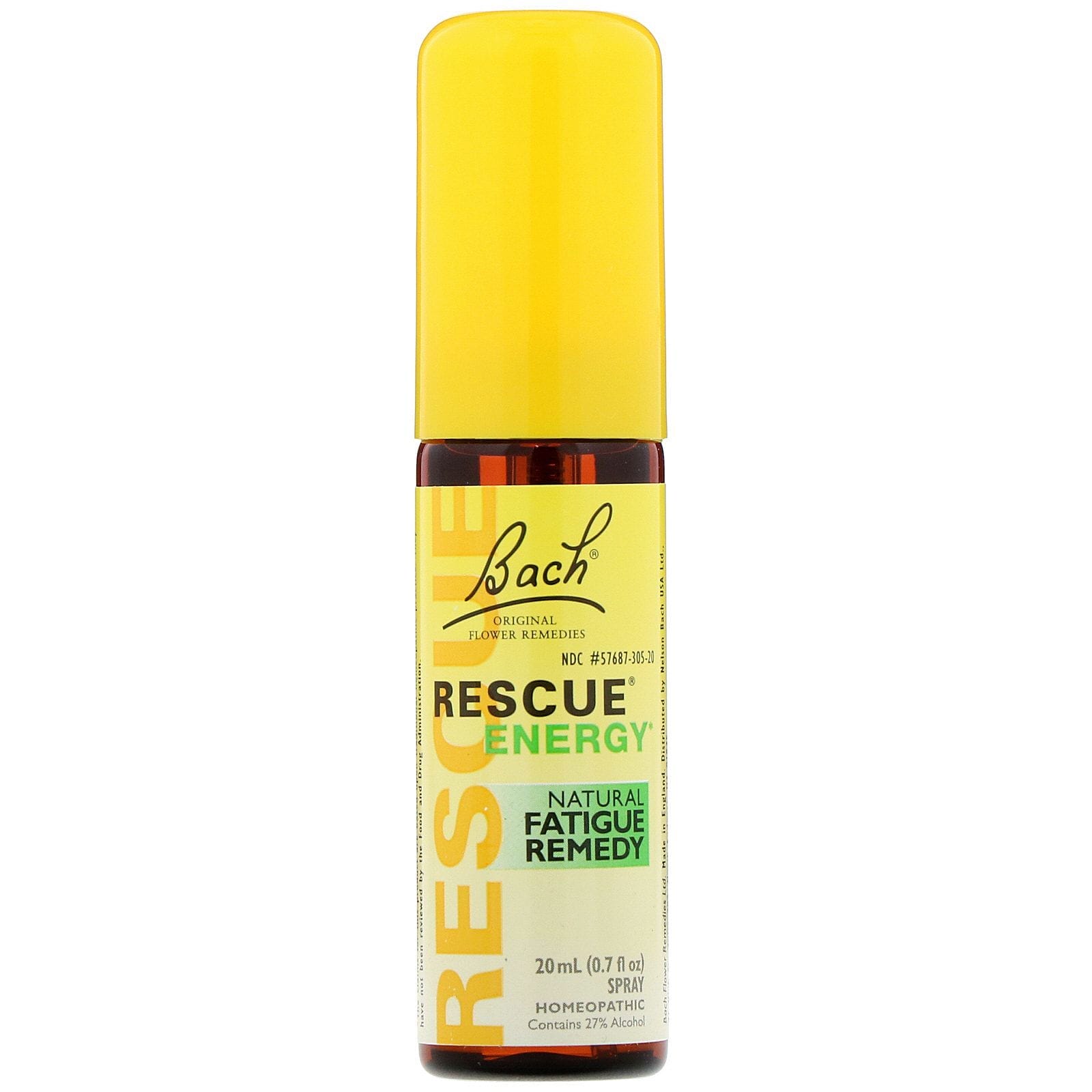 Bach, Remedios originales de flores, Rescue Energy, remedio natural contra la fatiga, 0,7 fl oz (20 ml)